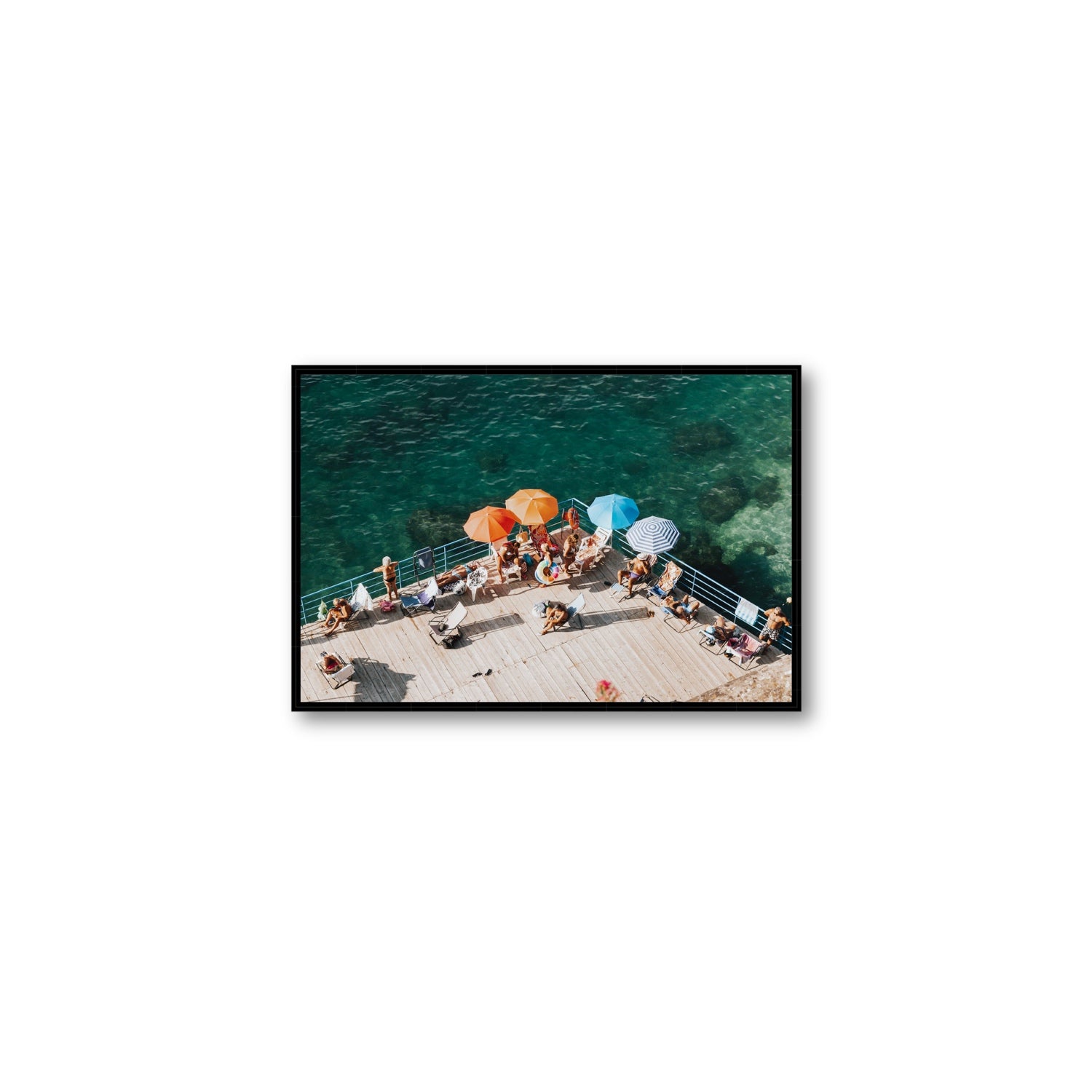 Il Dolce Far Niente Sorrento coastal wall art Medium fine art canvas in black float frame