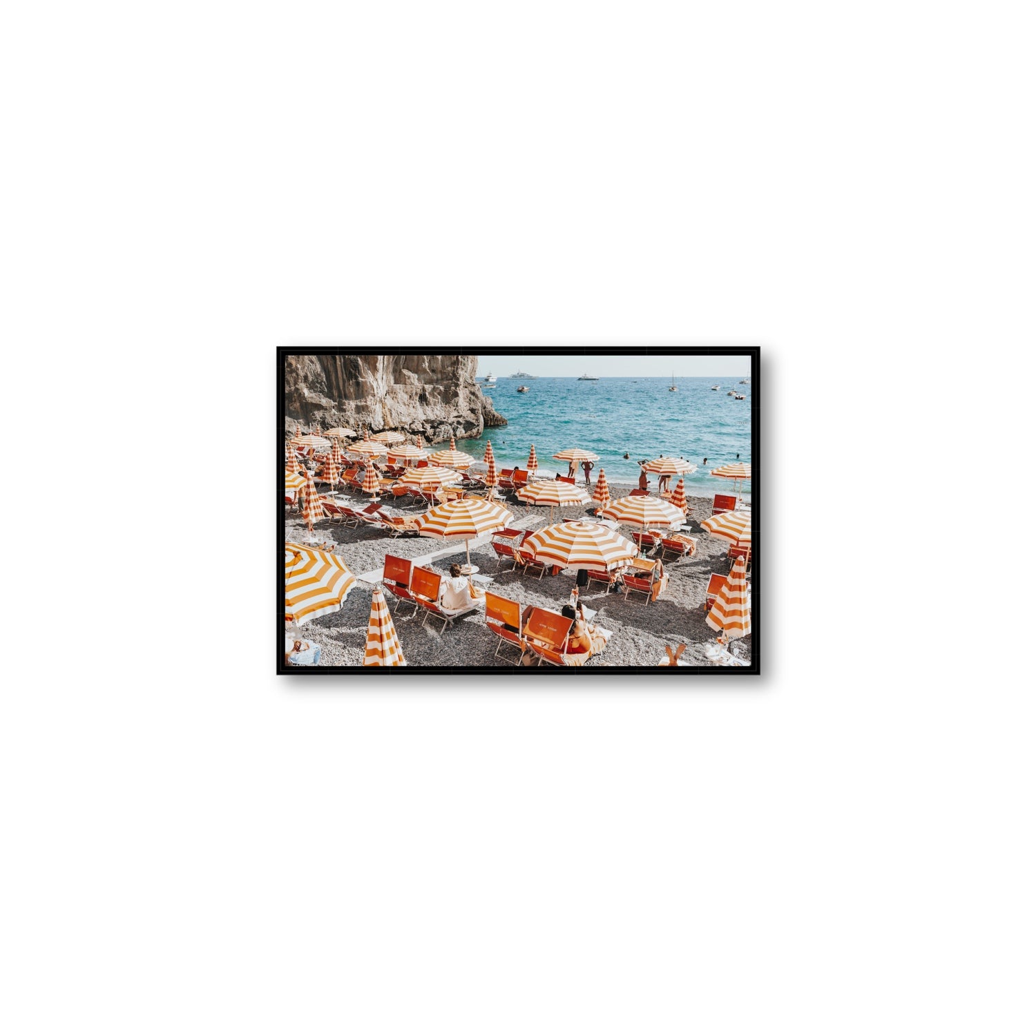Mango Sorbet fine art print, Positano, Italy, Medium, Black Float Frame, Fine Art Canvas