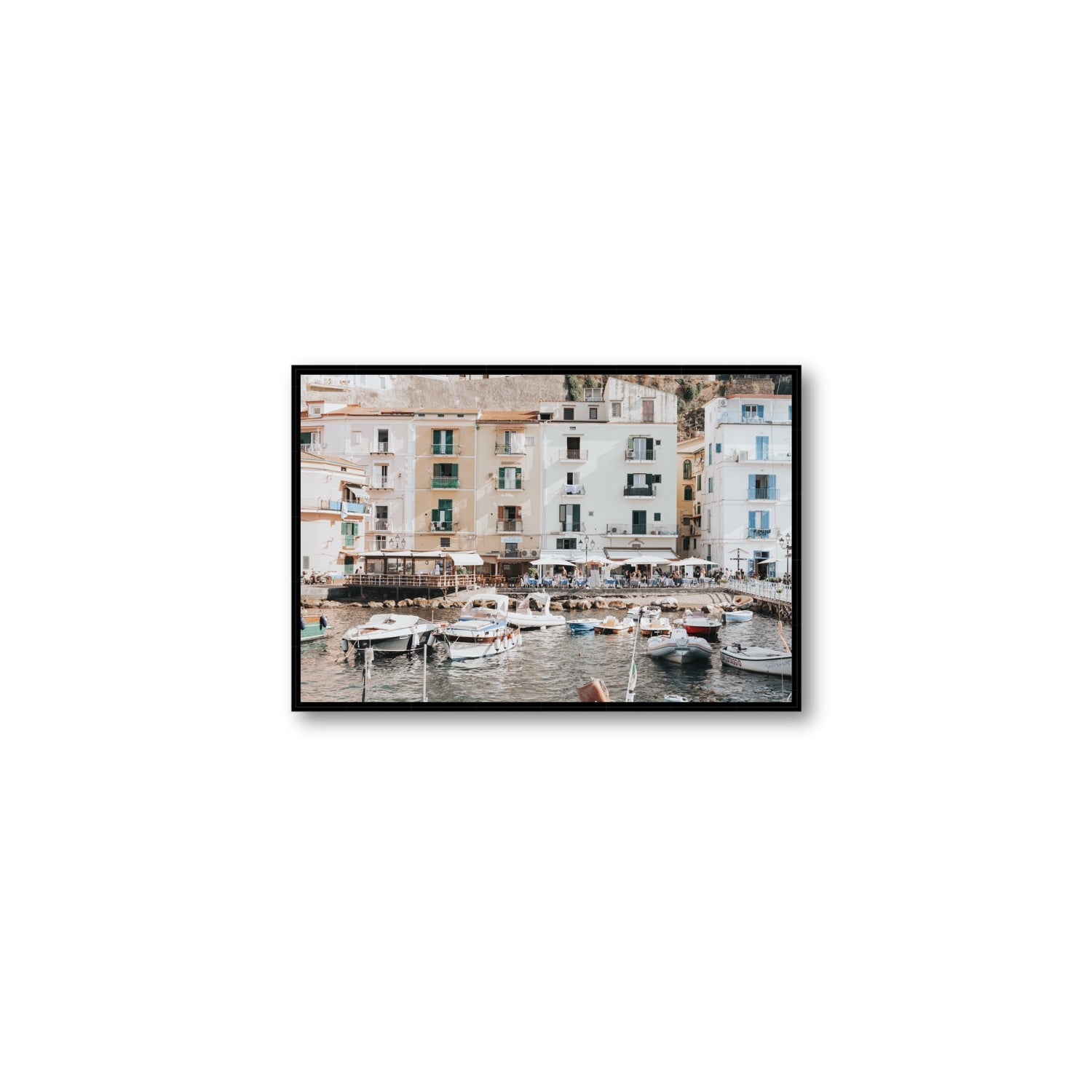 L'Insenatura fine art print, Sorrento, Italy, Medium, Black Float Frame, Fine Art Canvas