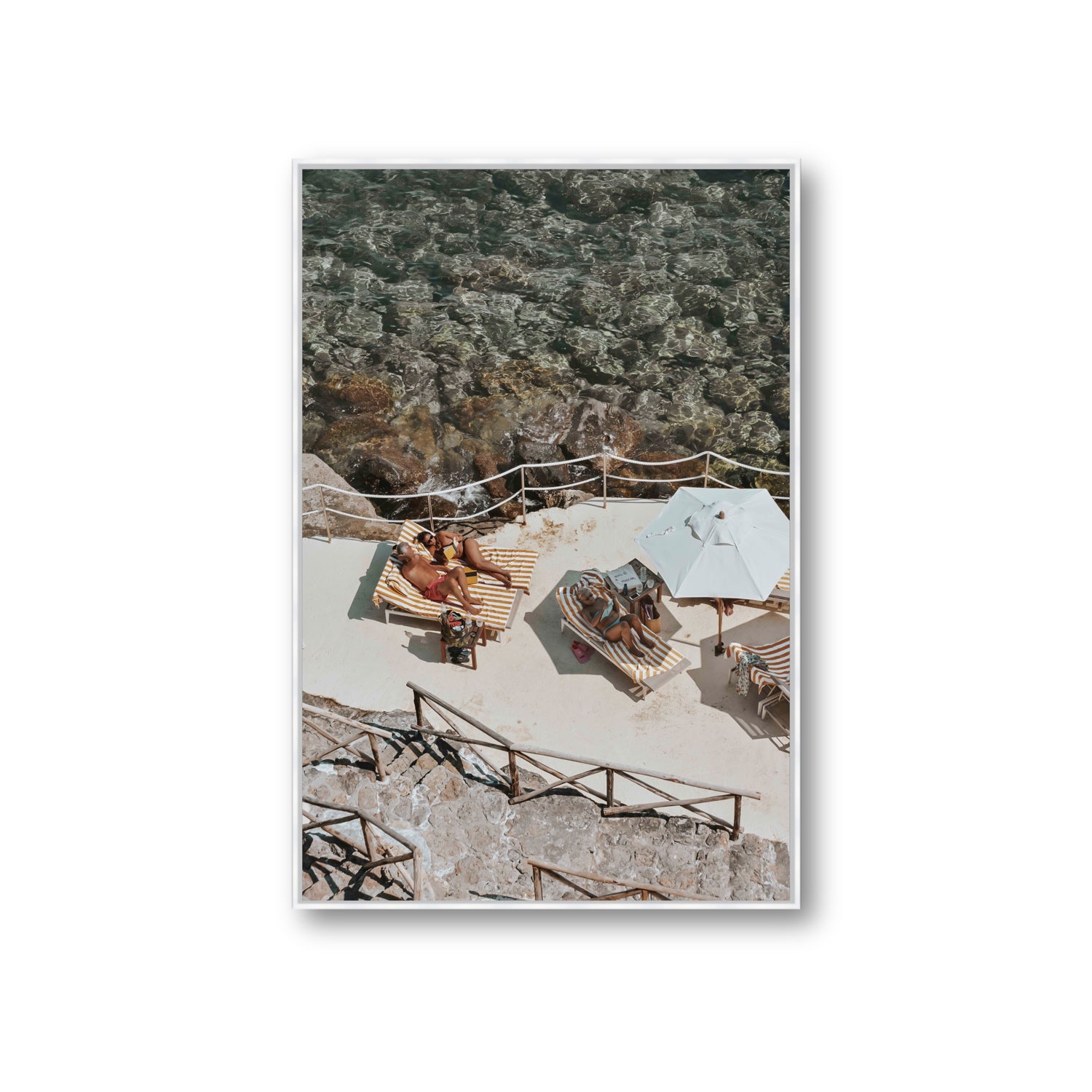 Lounge Lizards Tuscany Italian decor wall art Giant fine art canvas in white float frame