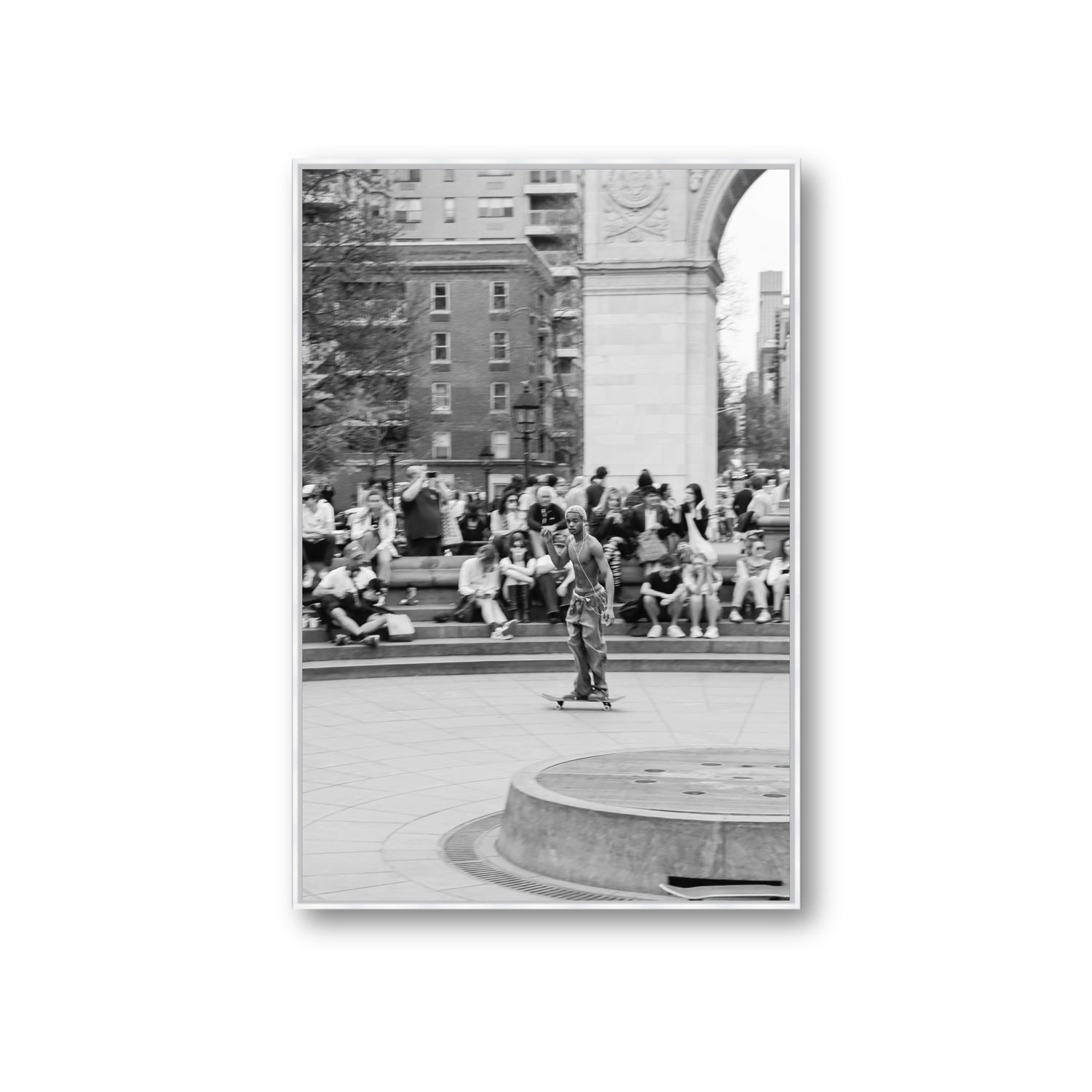 Parkside Pirouettes New York NYC Black & White wall art Giant fine art canvas in white float frame