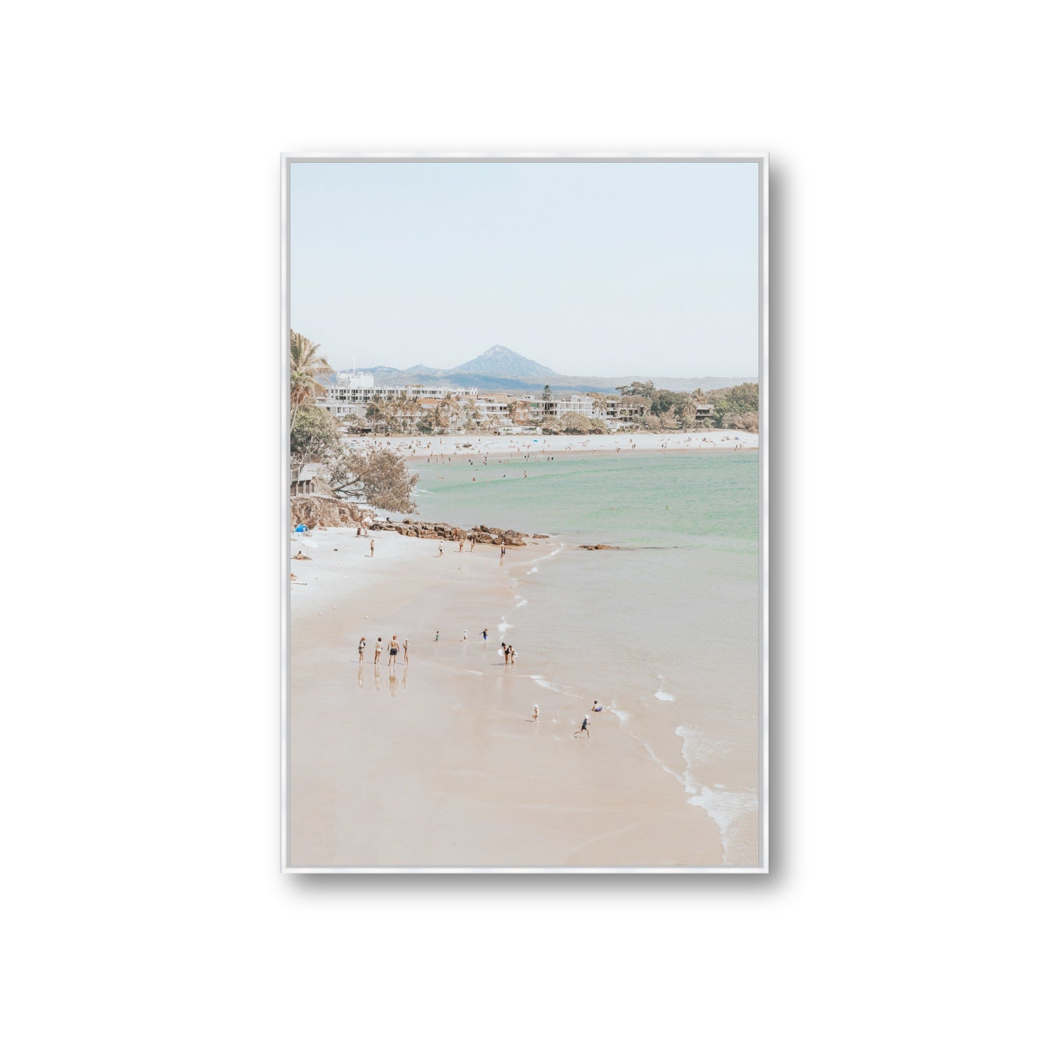 Little Cove Shallows fine art print, Noosa, Australia, coastal scenes artwork, Giant, White Float Frame, Fine Art Canvas