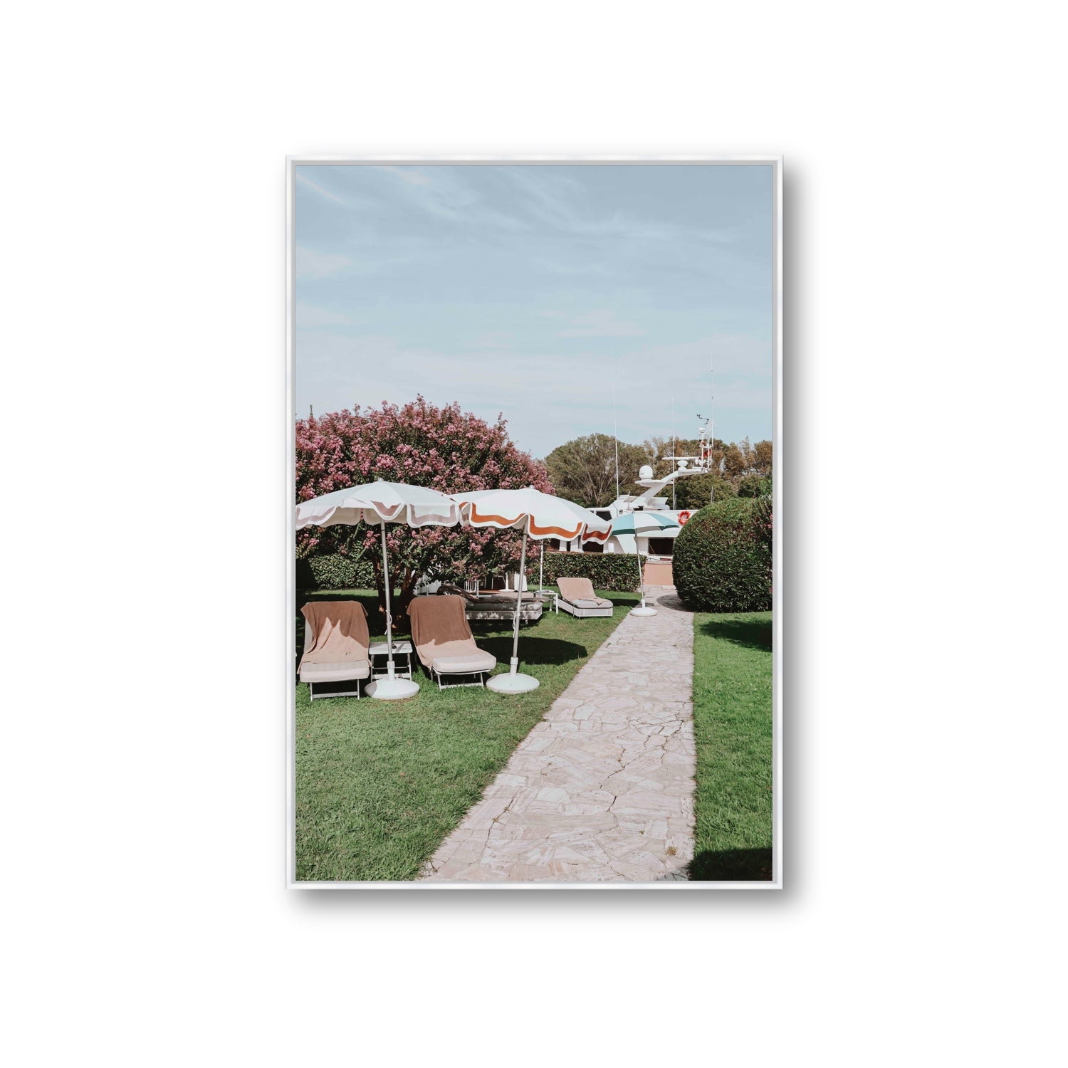 A Bellini Awaits Venice Italian wall art Giant fine art canvas in white float frame