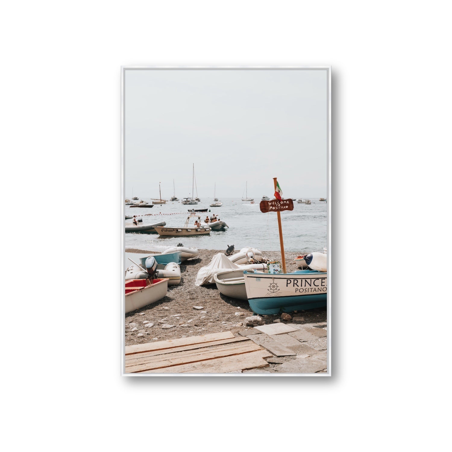 Coming Home fine art print, Positano, Italy, Giant, White Float Frame, Fine Art Canvas