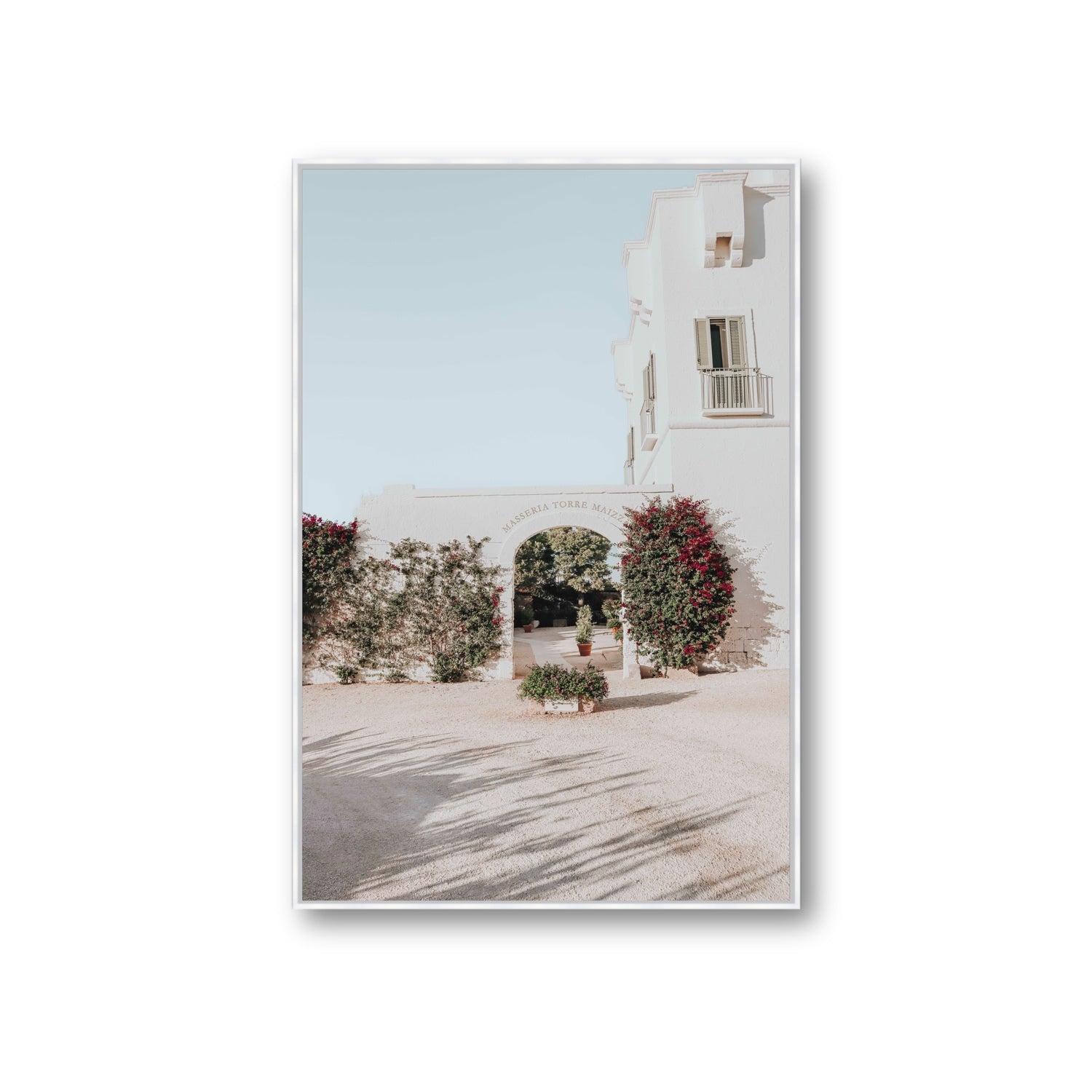 Villa Retreat fine art print, Puglia, Italy, Giant, White Float Frame, Fine Art Canvas