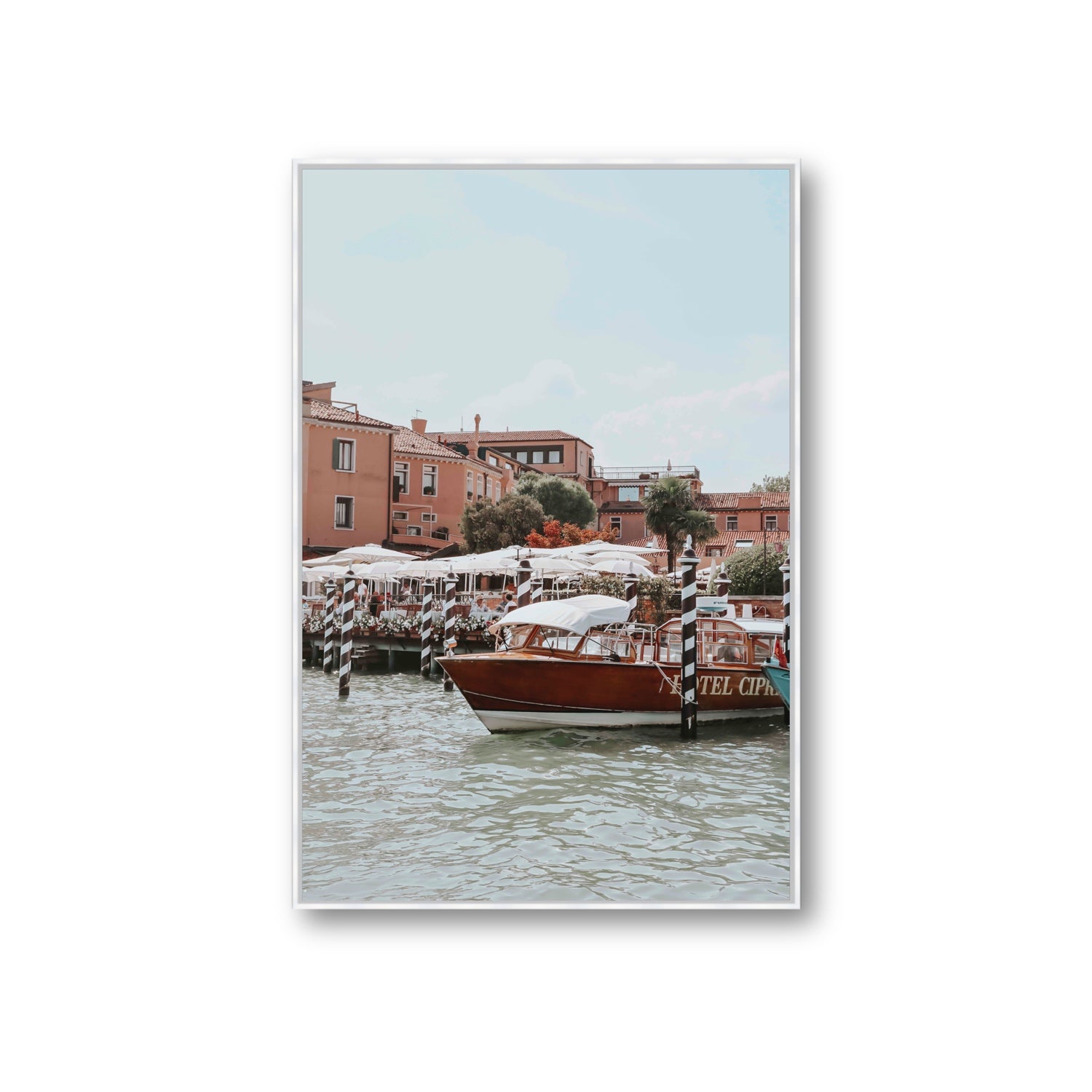 Queen Of The Adriatic Venice Italian wall art Giant fine art canvas in white float frame