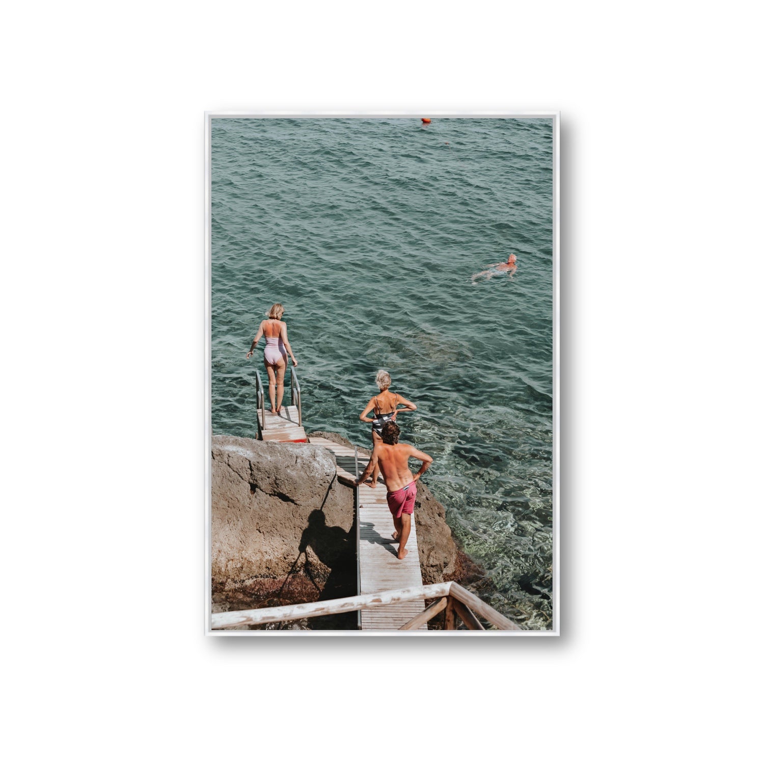 Freewheeling Spirit Tuscany coastal Italian wall art Giant fine art canvas in white float frame