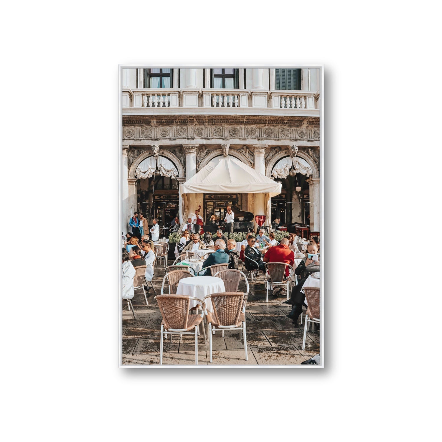 Piazza San Marco Venice Italian wall art Giant fine art canvas in white float frame