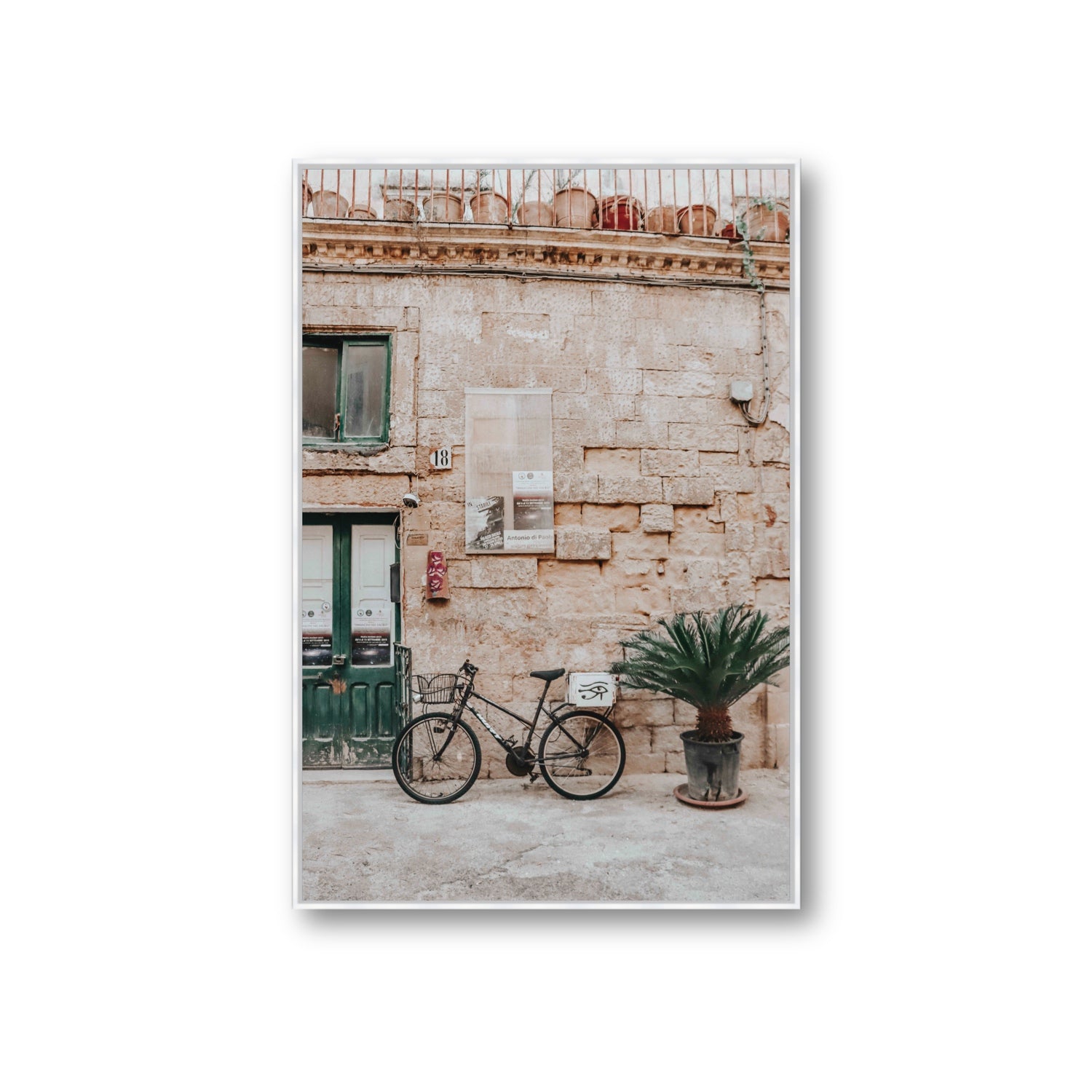 Salento Streets Puglia Lecce Italian wall art Giant fine art canvas in white float frame