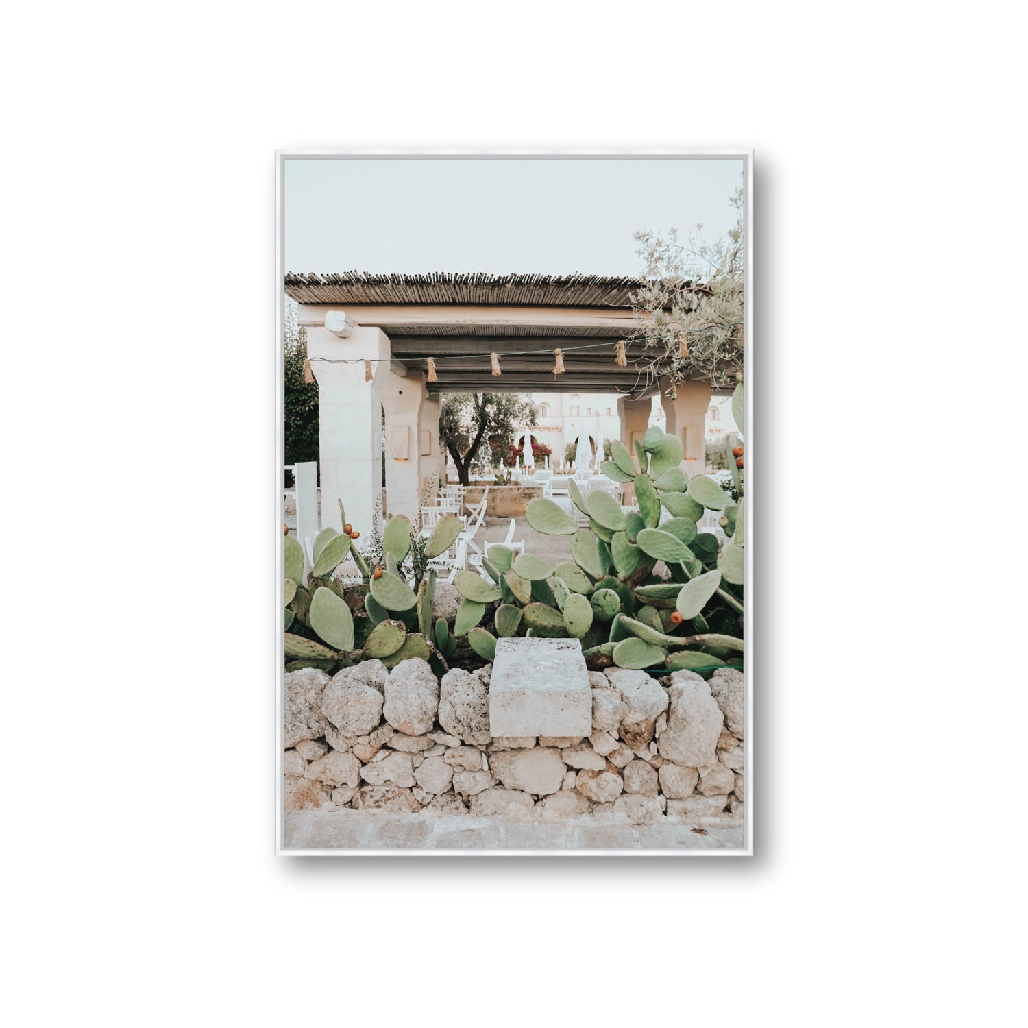 Puglia Flora Puglia Borgo Egnazia Mediterranean wall art Giant fine art canvas in white float frame