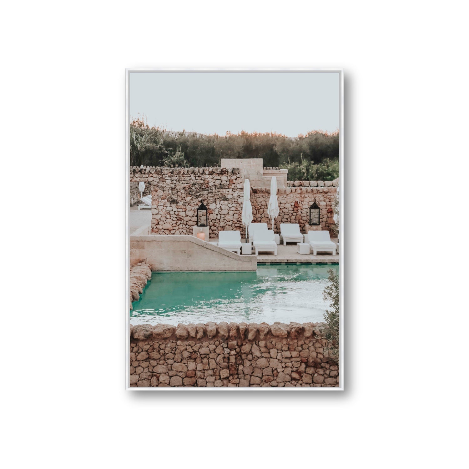 Stone Refuge fine art print, Puglia, Italy, Giant, White Float Frame, Fine Art Canvas