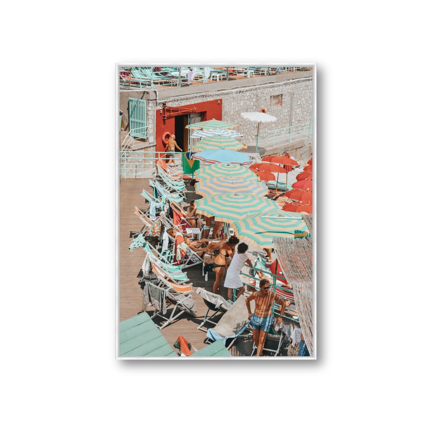 Colourful Canopy fine art print, Capri, Italy, Giant, White Float Frame, Fine Art Canvas