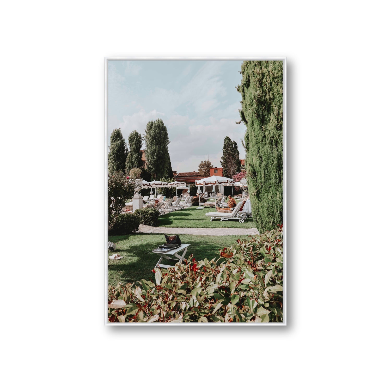 Private Serenity Venice Italian wall art Giant fine art canvas in white float frame