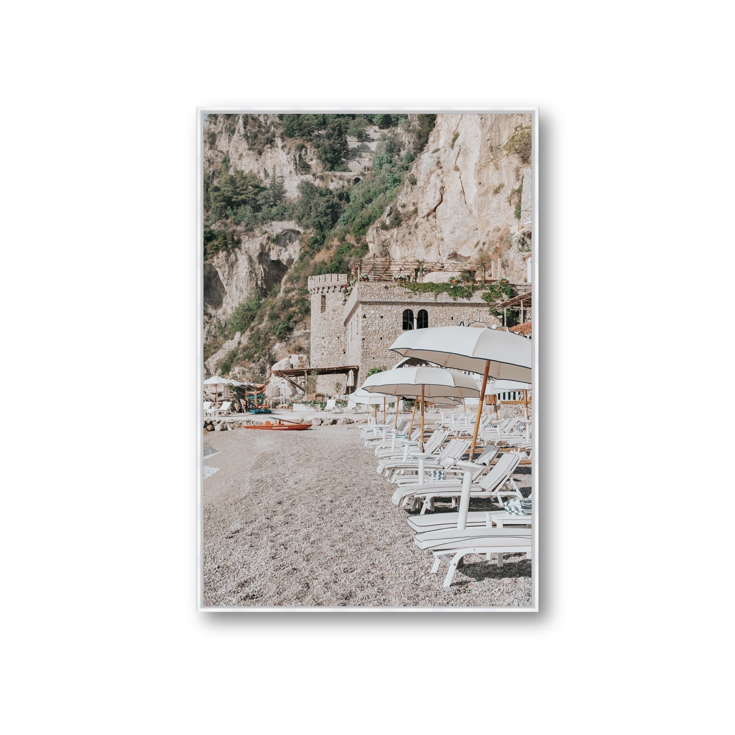 La Villeggiatura fine art print, Amalfi, Italy, luxury escapes artwork, Giant, White Float Frame, Fine Art Canvas