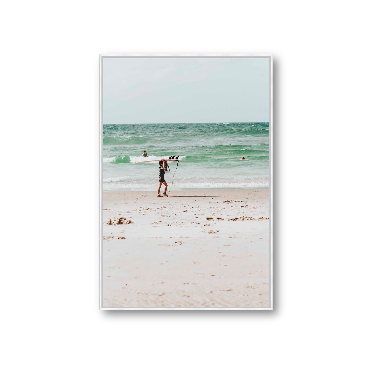 Grommet Byron Bay Surf coastal wall art Giant fine art canvas in white float frame