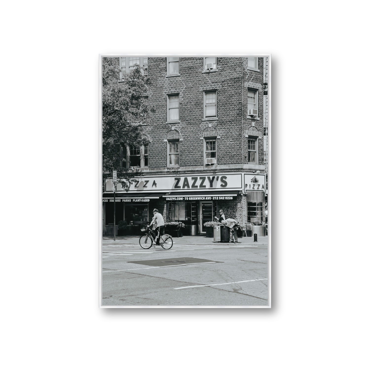 Zazzy's New York NYC Black & White wall art Giant fine art canvas in white float frame