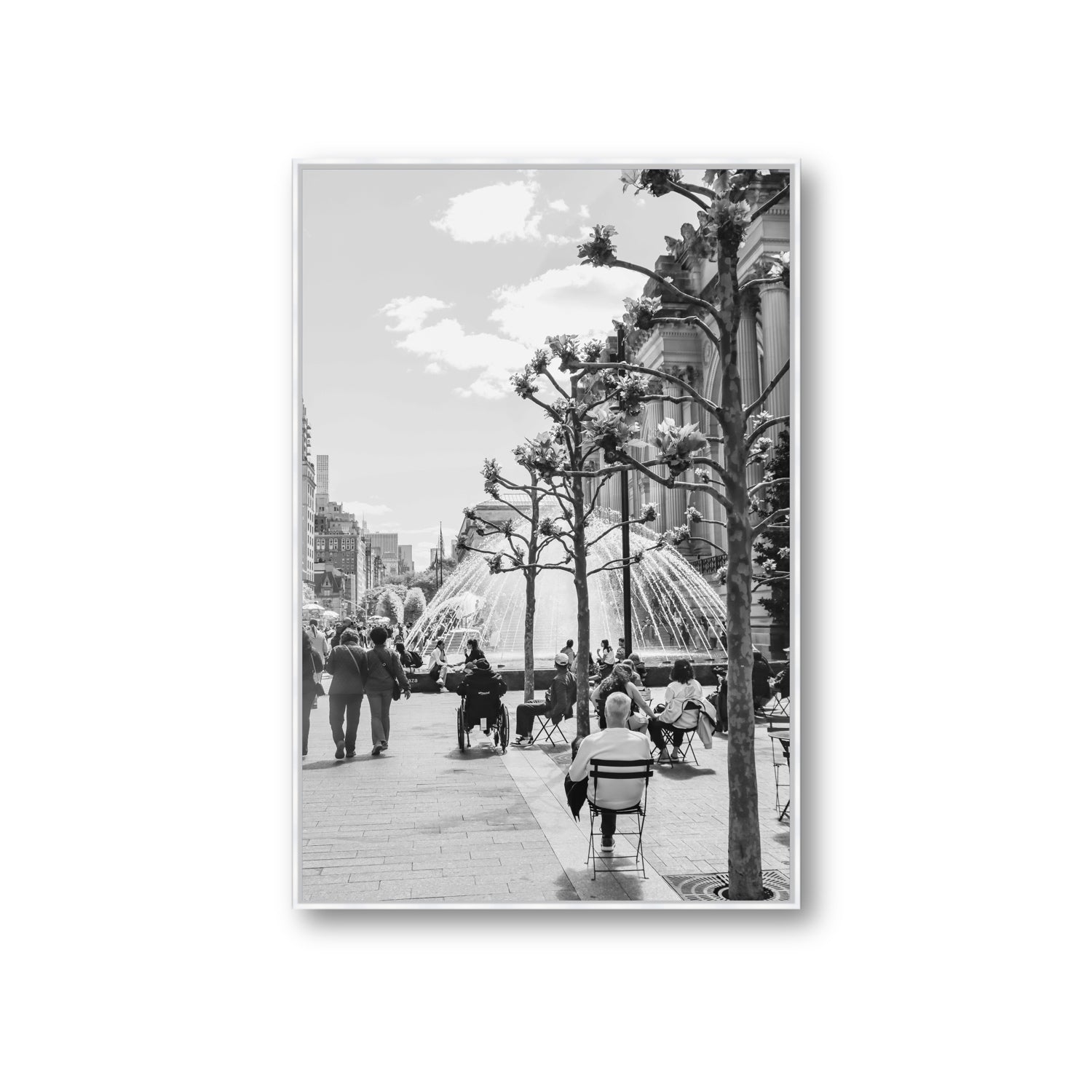 Luminary Noir New York NYC Black & White wall art Giant fine art canvas in white float frame