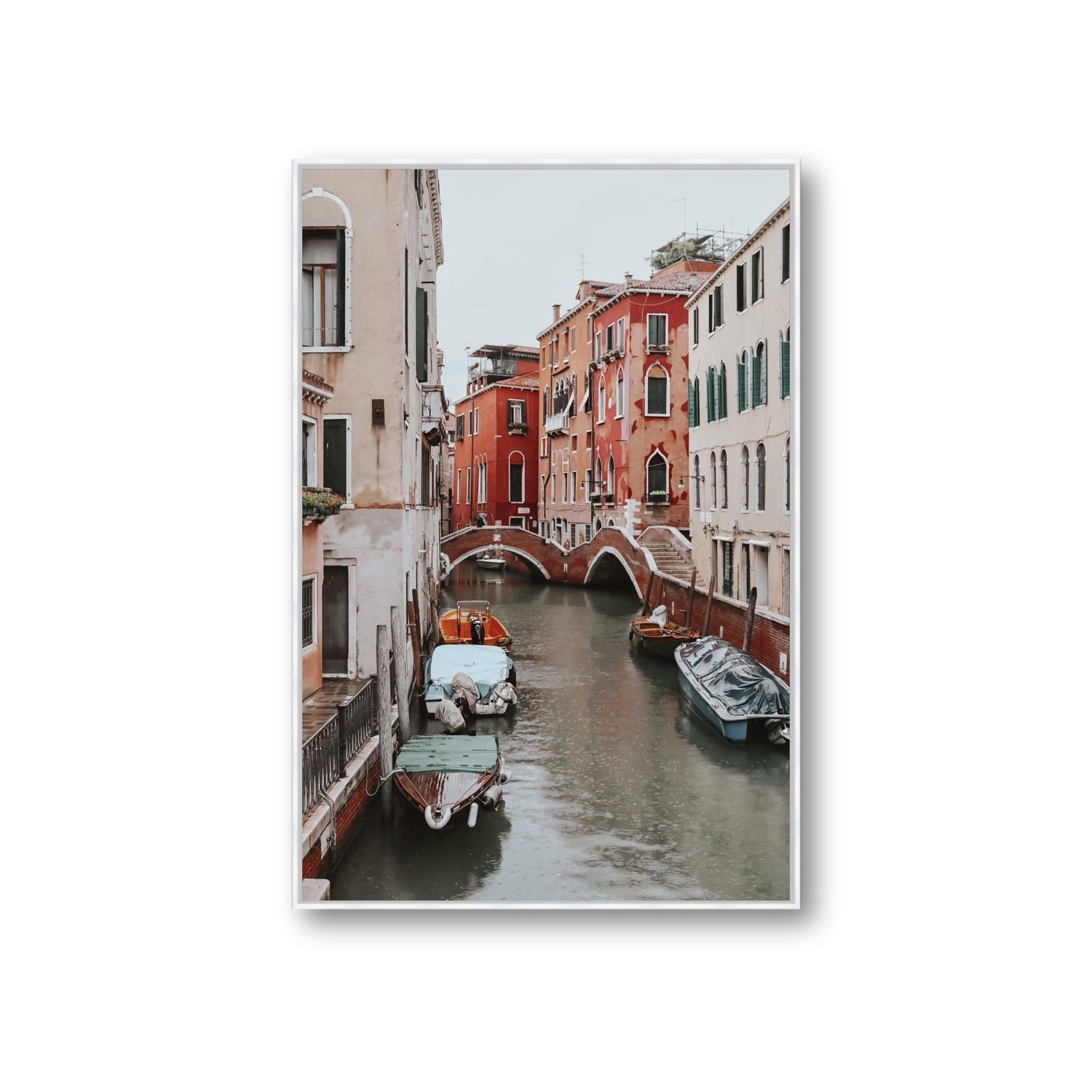 City of Water Venice Italian Mediterranean decor wall art Giant fine art canvas in white float frame