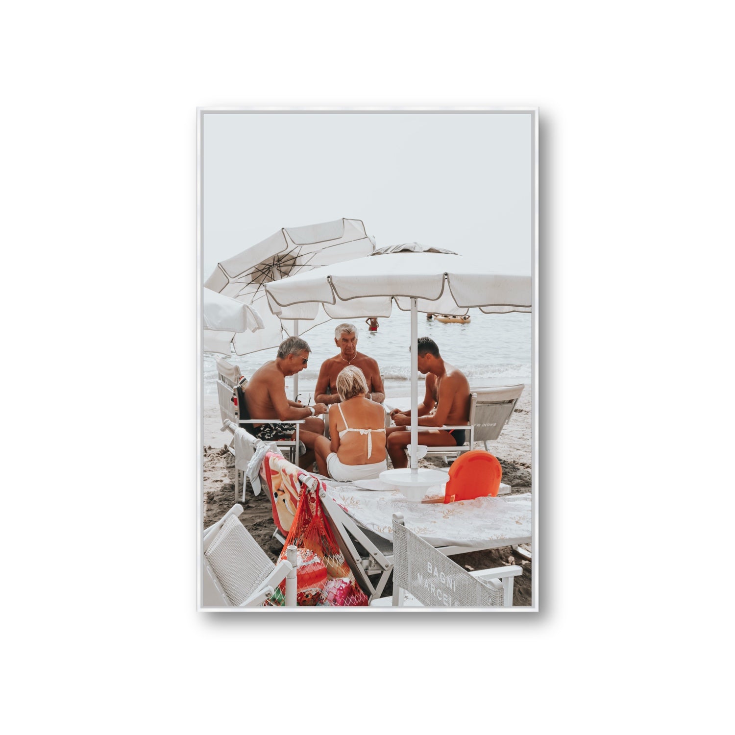 Luck Of The Draw fine art print, Alassio, Italy, Giant, White Float Frame, Fine Art Canvas
