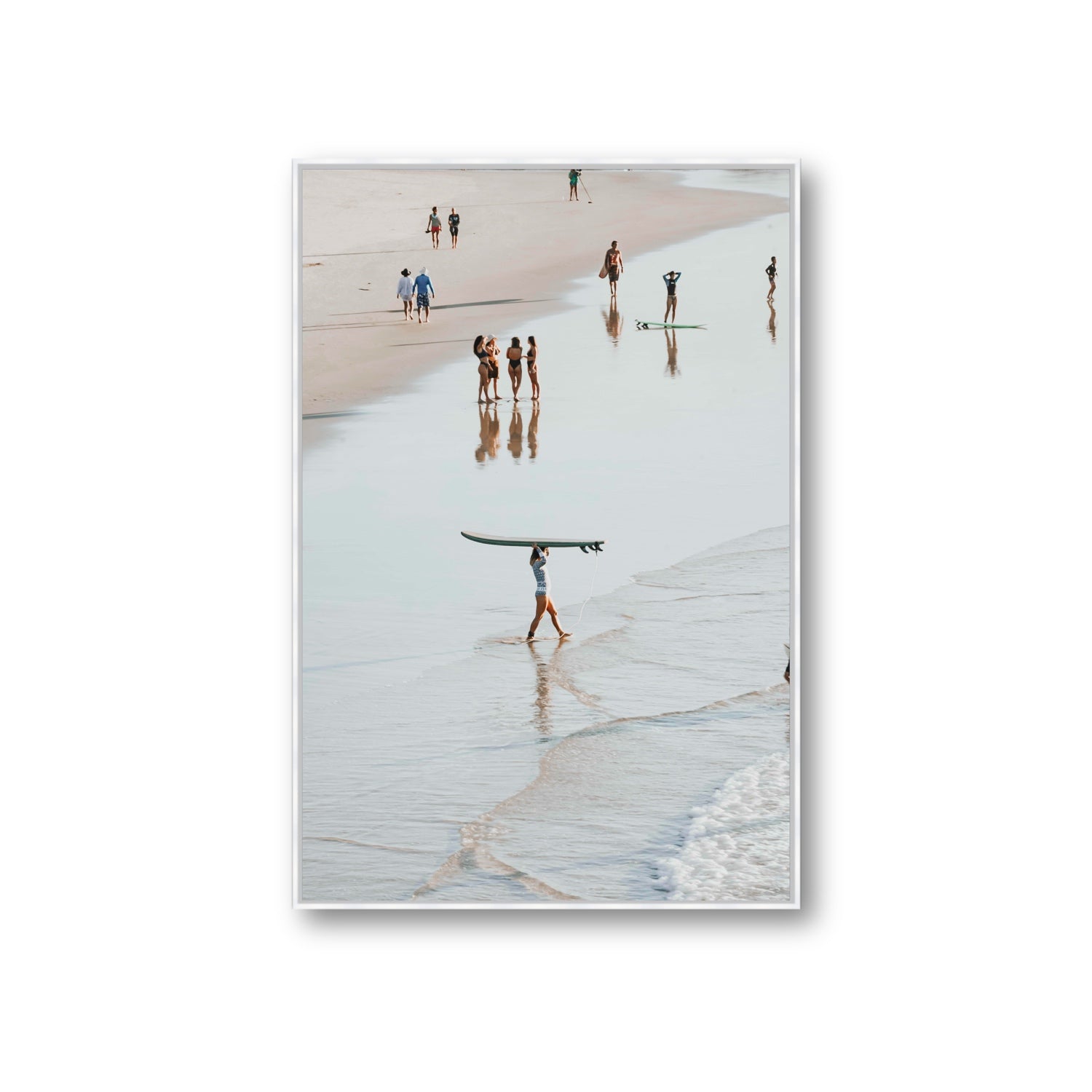 Bailey Byron Bay beach coastal decor wall art Giant fine art canvas in white float frame