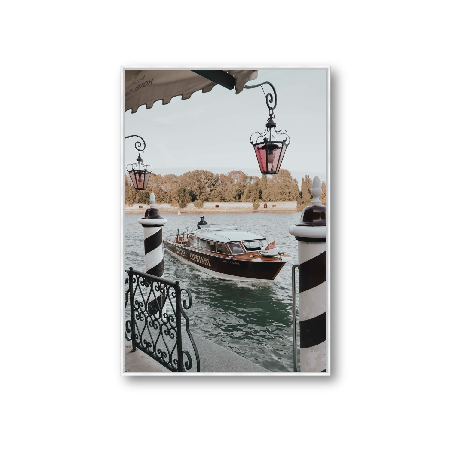Taxi Shuttle Venice wall art Giant fine art canvas in white float frame