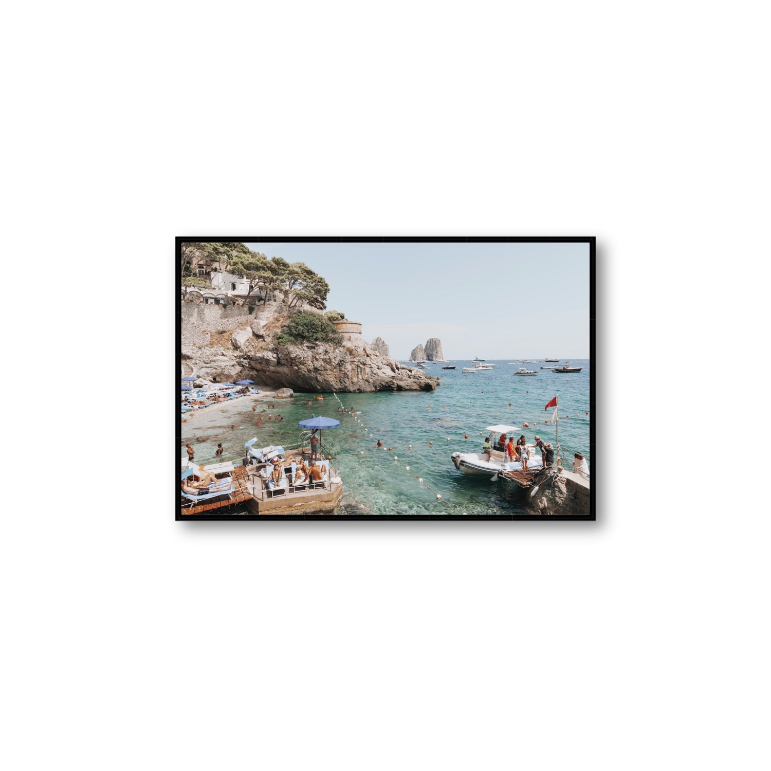 Torre Saracena fine art print, Capri, Italy, Large, Black Float Frame, Fine Art Canvas