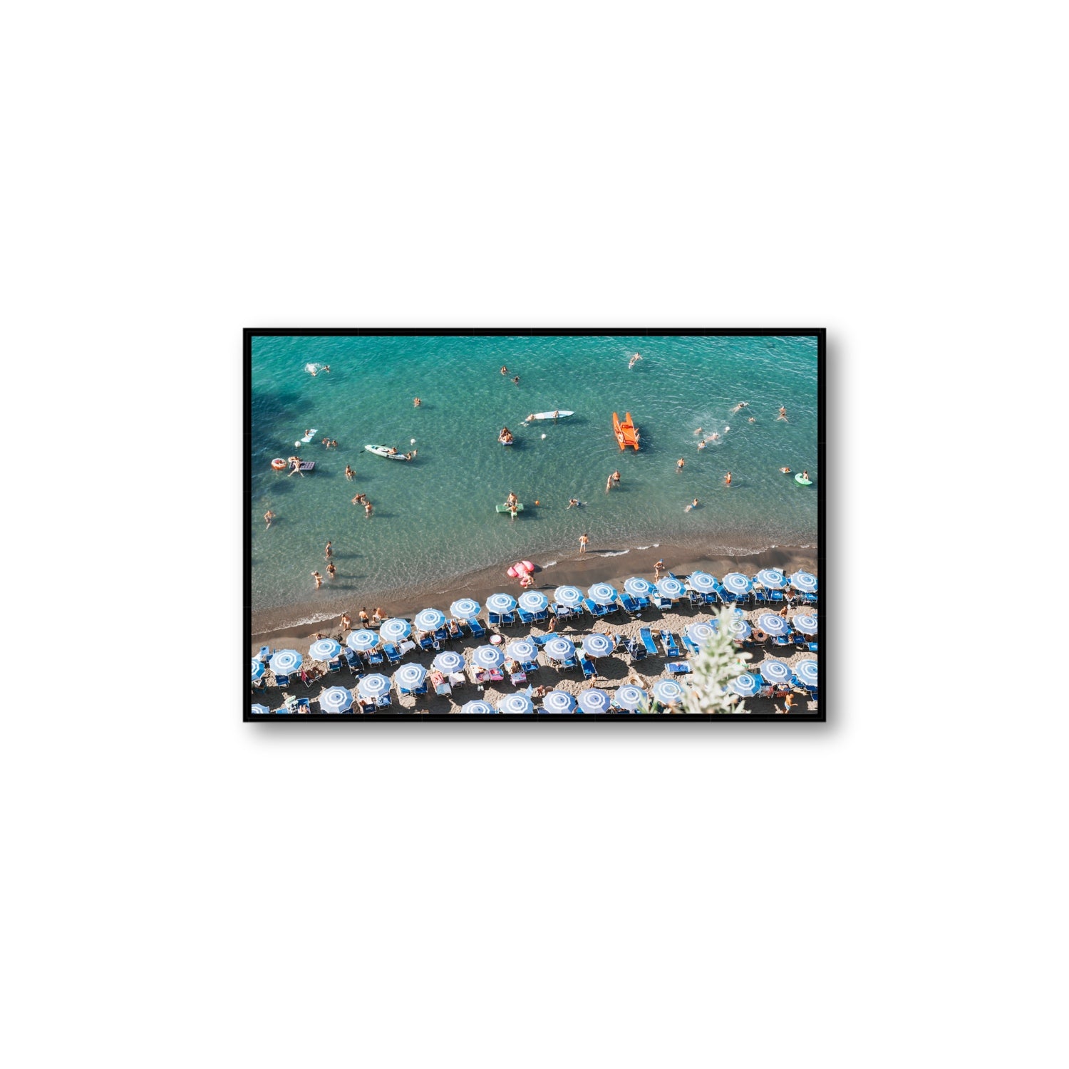 The Sea of Tranquility fine art print, Sorrento, Italy, Large, Black Float Frame, Fine Art Canvas