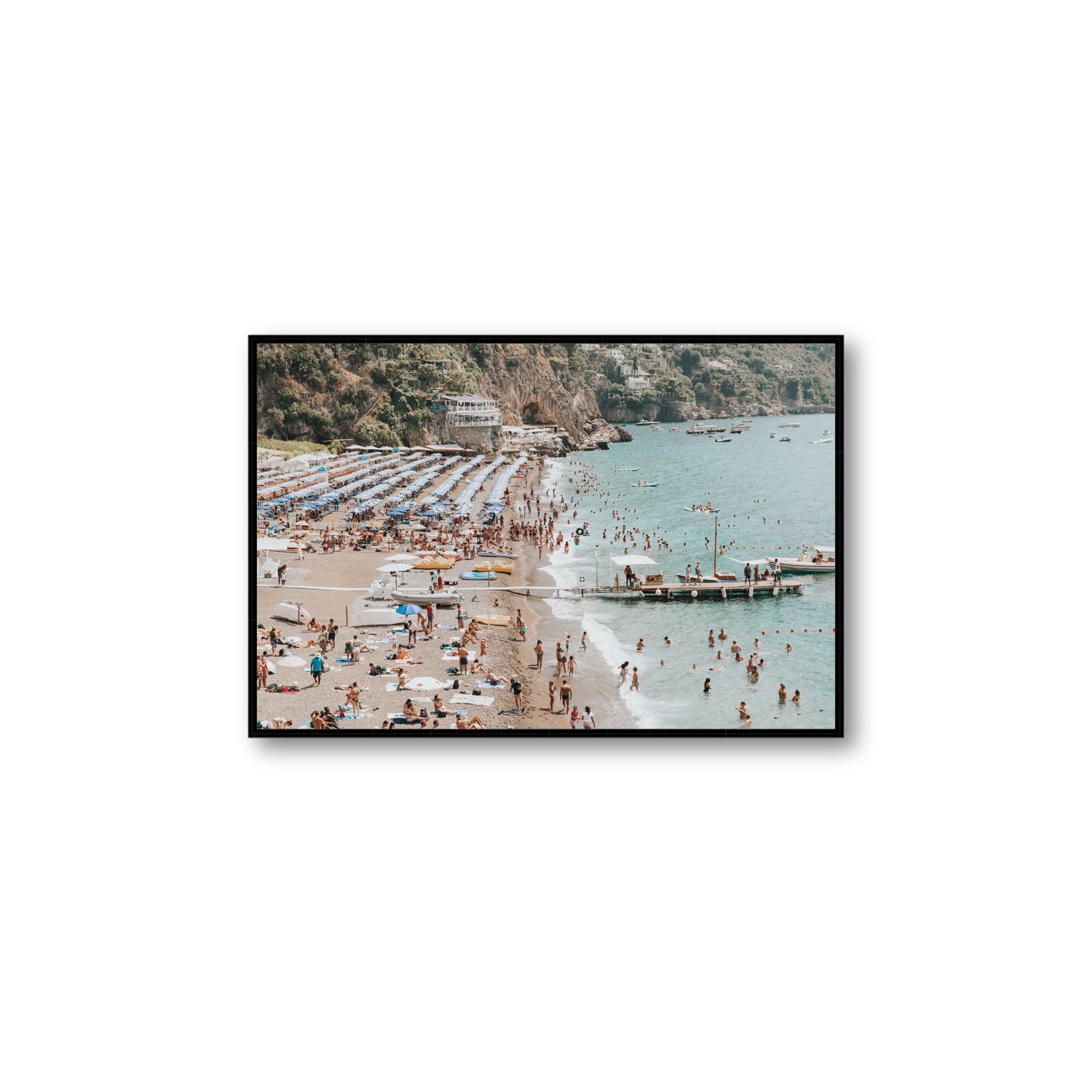 Vista Costiera fine art print, Positano, Italy, Large, Black Float Frame, Fine Art Canvas