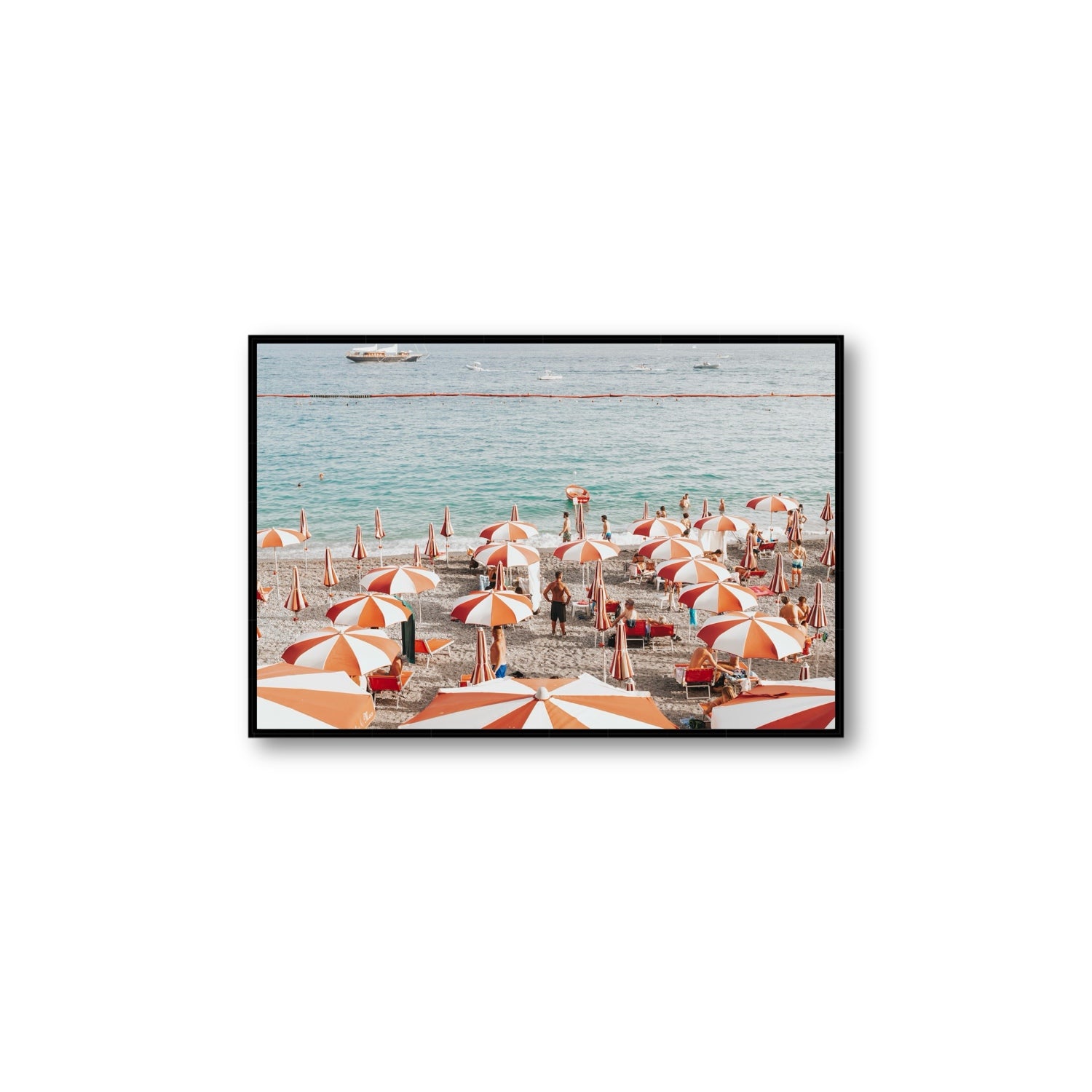 That's Amore Amalfi Mediterranean wall art Large fine art canvas in black float frame