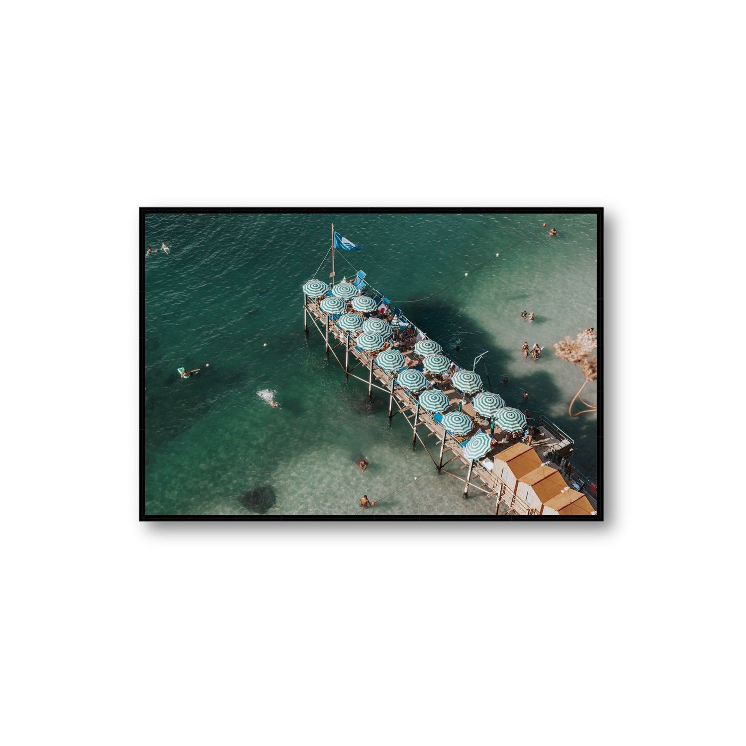 Sorrento Shangri La Sorrento coastal Italian wall art Extra Large fine art canvas in black float frame