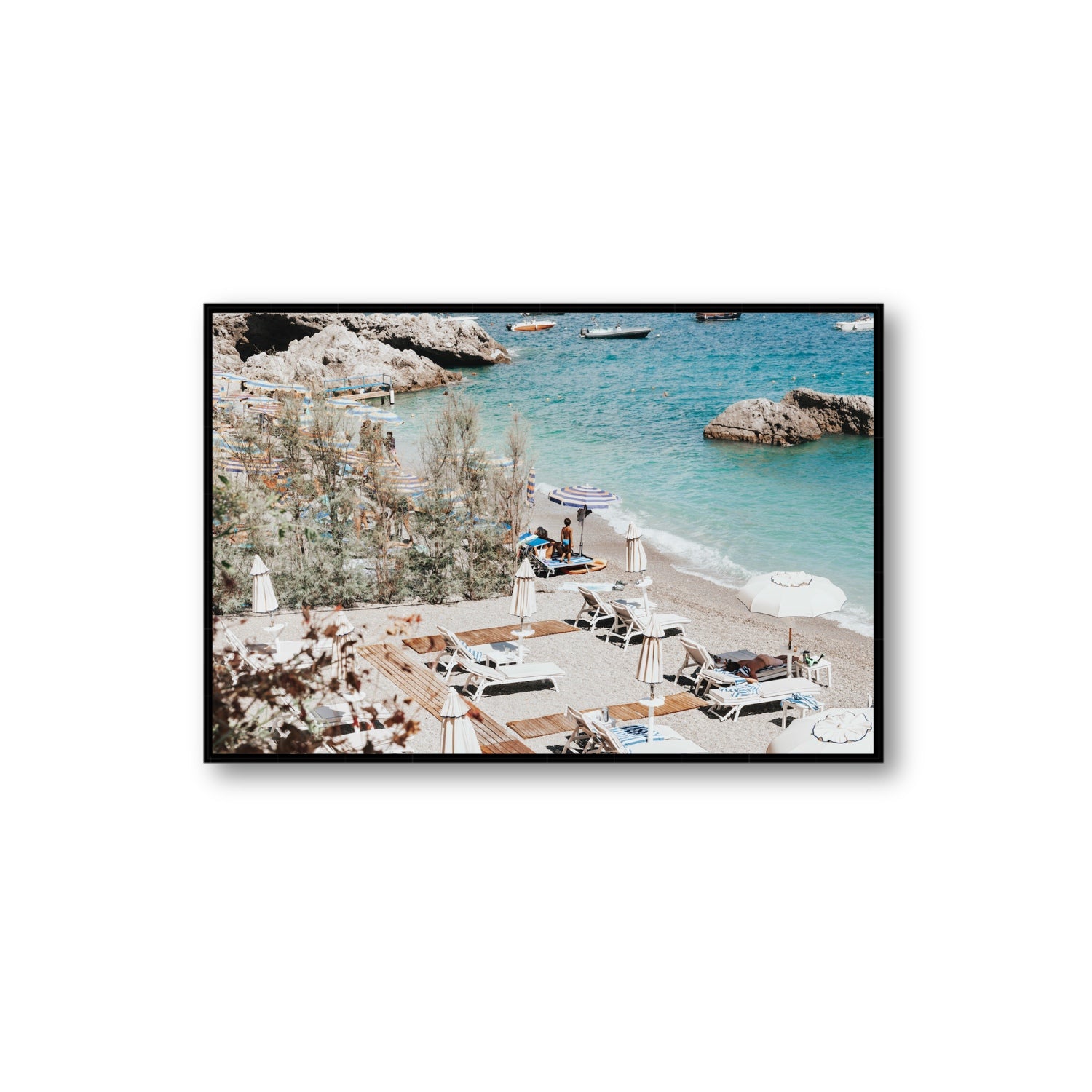 Life Could Be A Dream Amalfi wall art Extra Large fine art canvas in black float frame