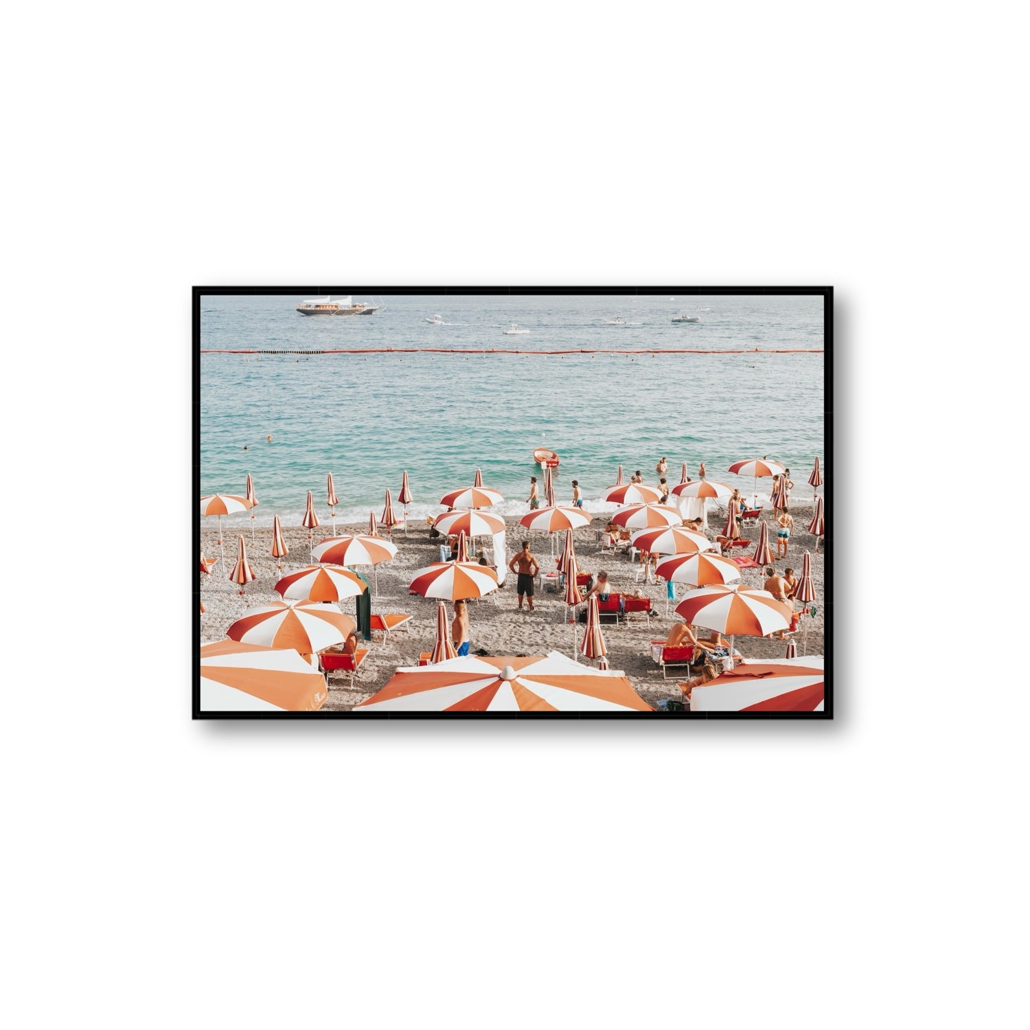 That's Amore Amalfi Mediterranean wall art Extra Large fine art canvas in black float frame