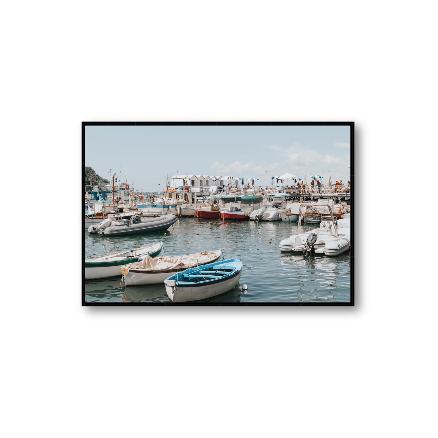 Antico Porto fine art print, Sorrento, Italy, Extra Large, Black Float Frame, Fine Art Canvas