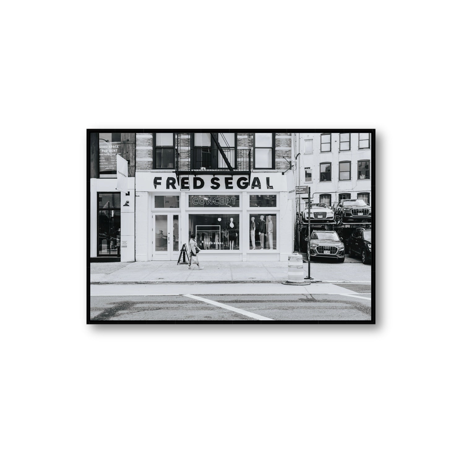 Noir York New York NYC Black & White wall art Extra Large fine art canvas in black float frame