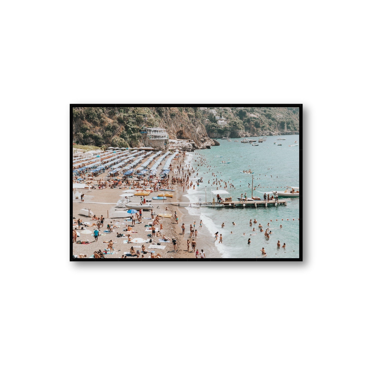 Vista Costiera fine art print, Positano, Italy, Extra Large, Black Float Frame, Fine Art Canvas