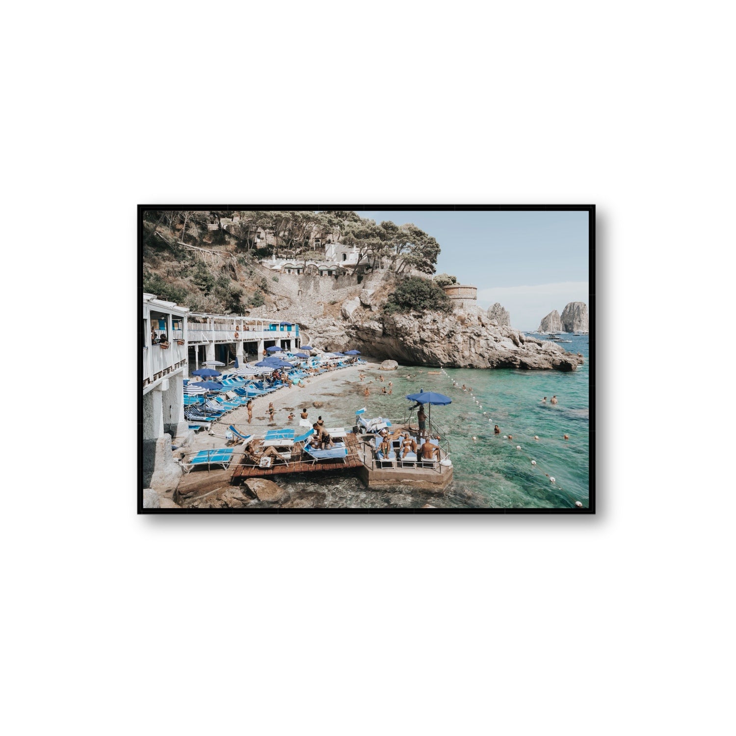 Vita Bella fine art print, Capri, Italy, Extra Large, Black Float Frame, Fine Art Canvas