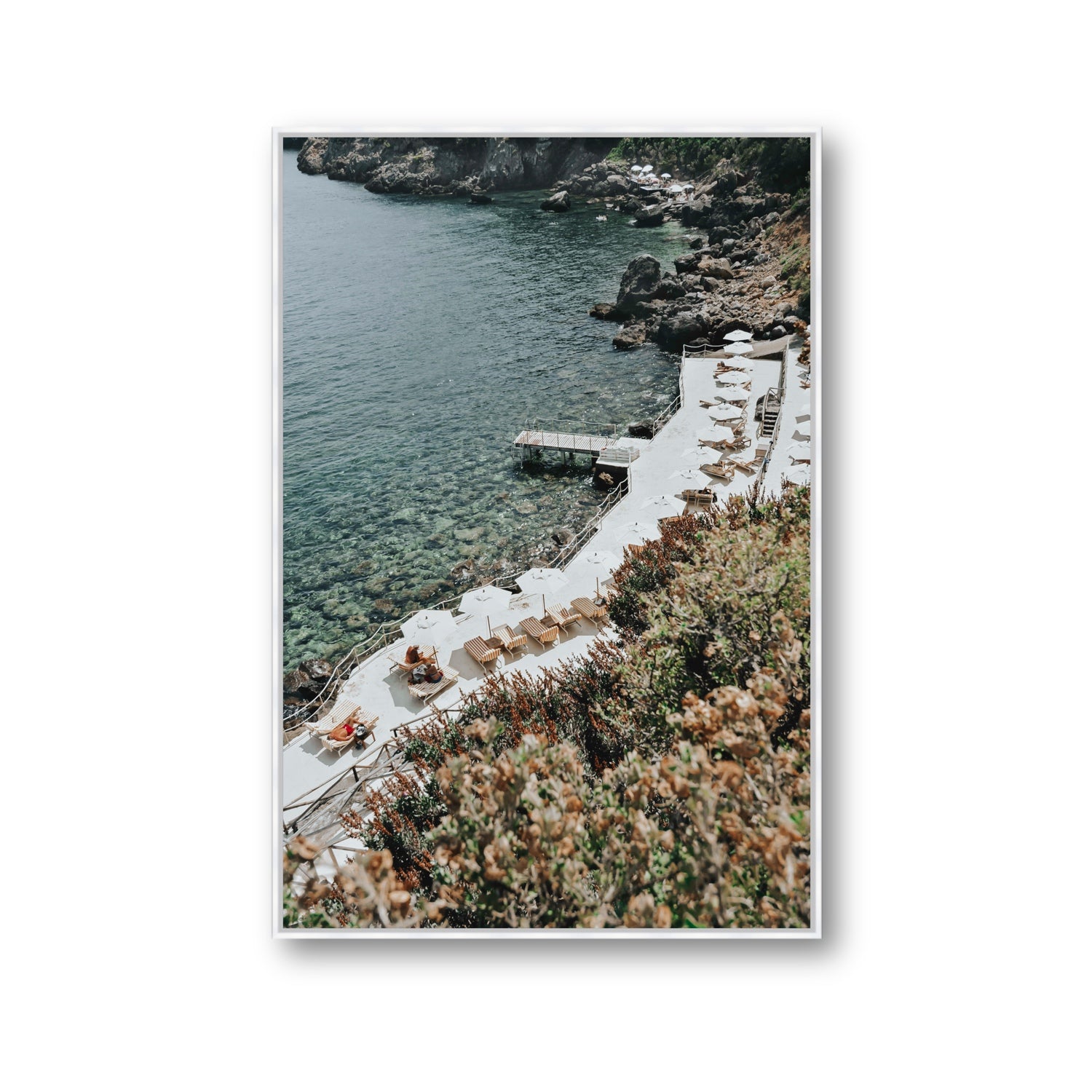 Go Beyond The Postcard Tuscany coastal wall art Gallery fine art canvas in white float frame