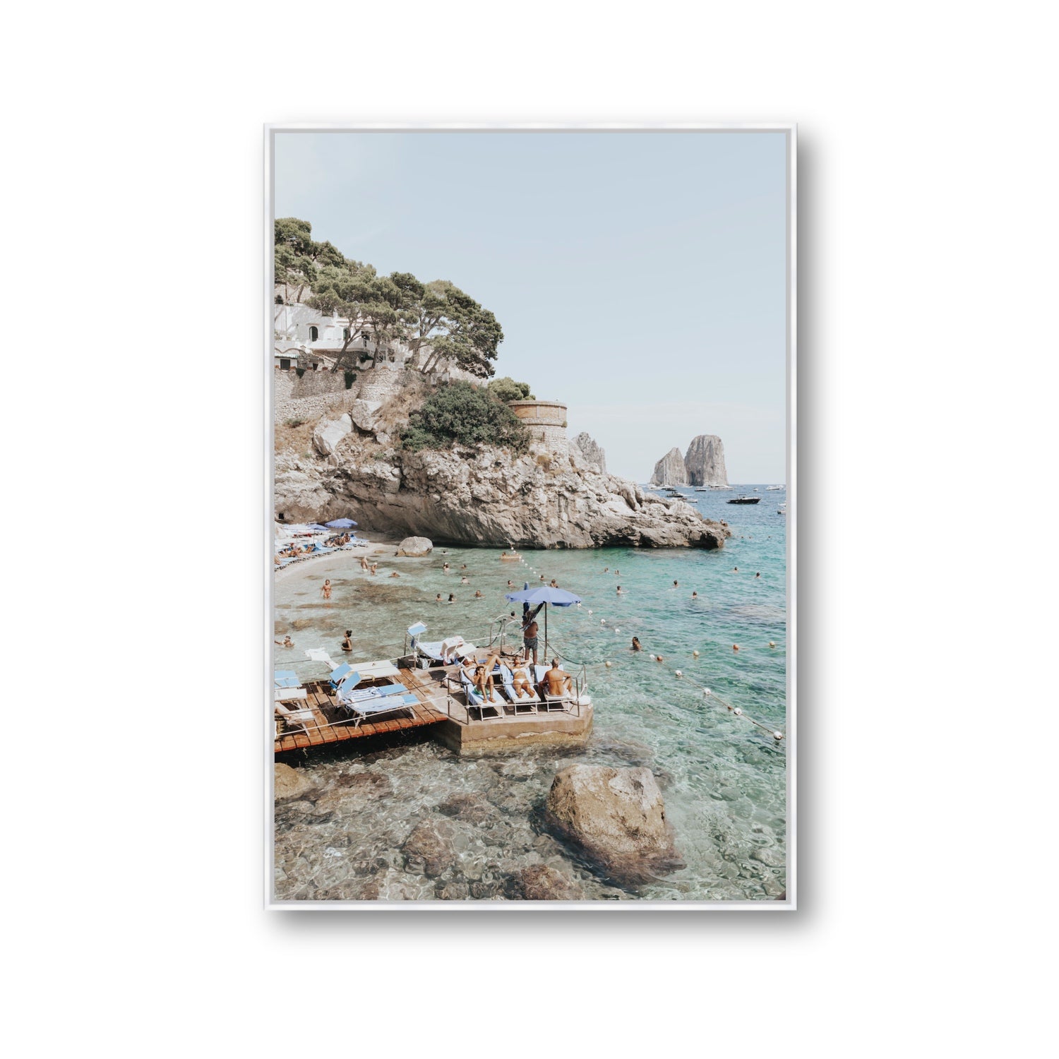 The Sweet Life fine art print, Capri, Italy, Gallery, White Float Frame, Fine Art Canvas