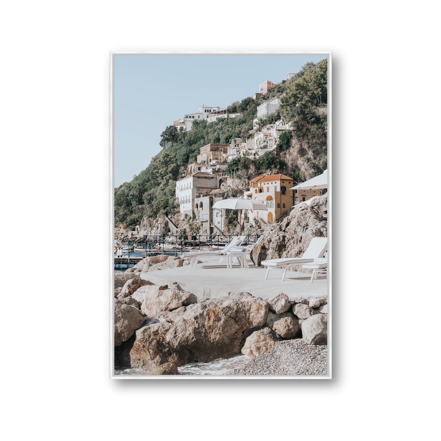 Dolce Coast Amalfi travel photography wall art gallery fine art canvas in white float frame