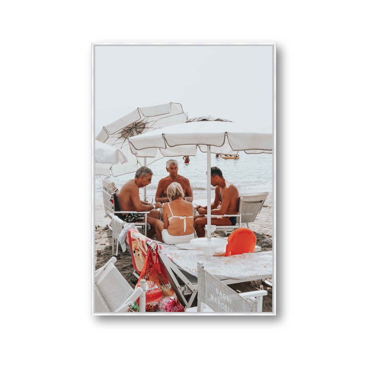 Luck Of The Draw fine art print, Alassio, Italy, Gallery, White Float Frame, Fine Art Canvas
