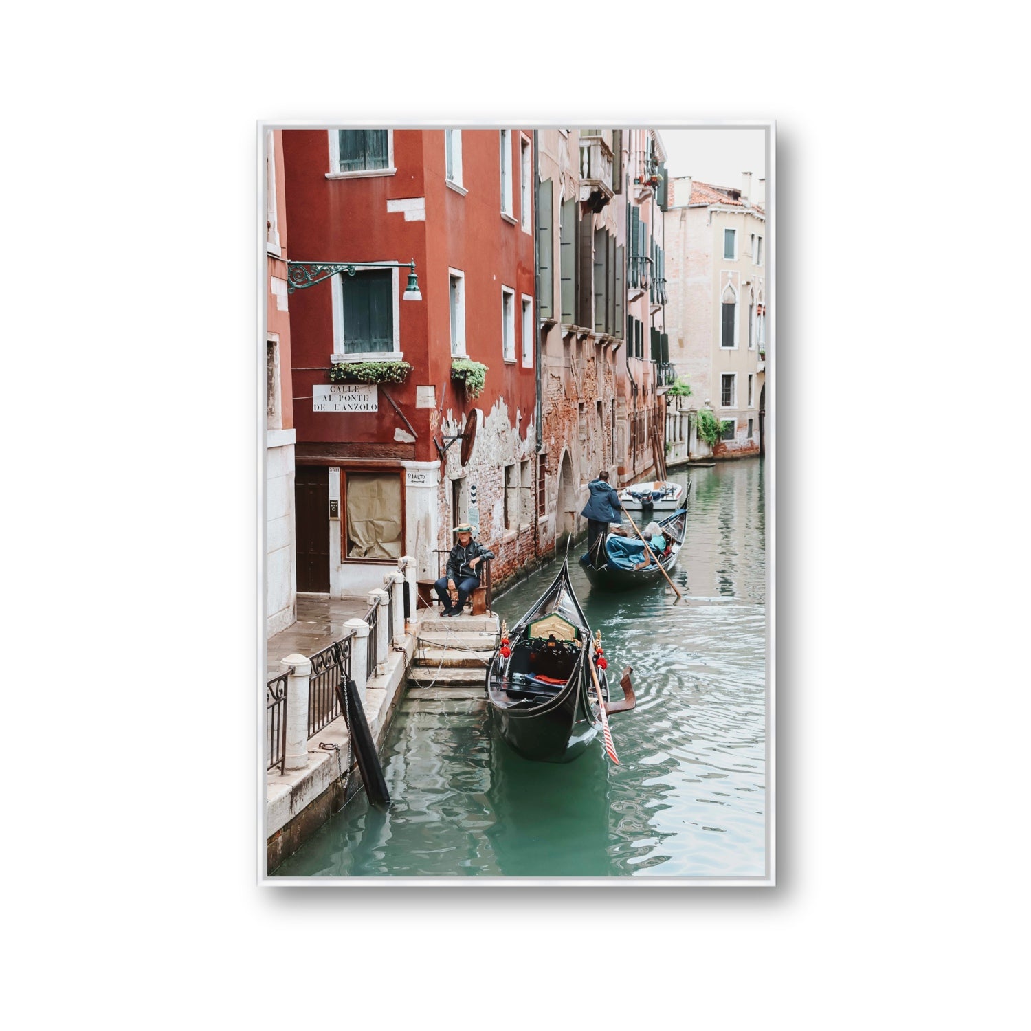 The Merchant Venice Canal Italian wall art Gallery fine art canvas in white float frame