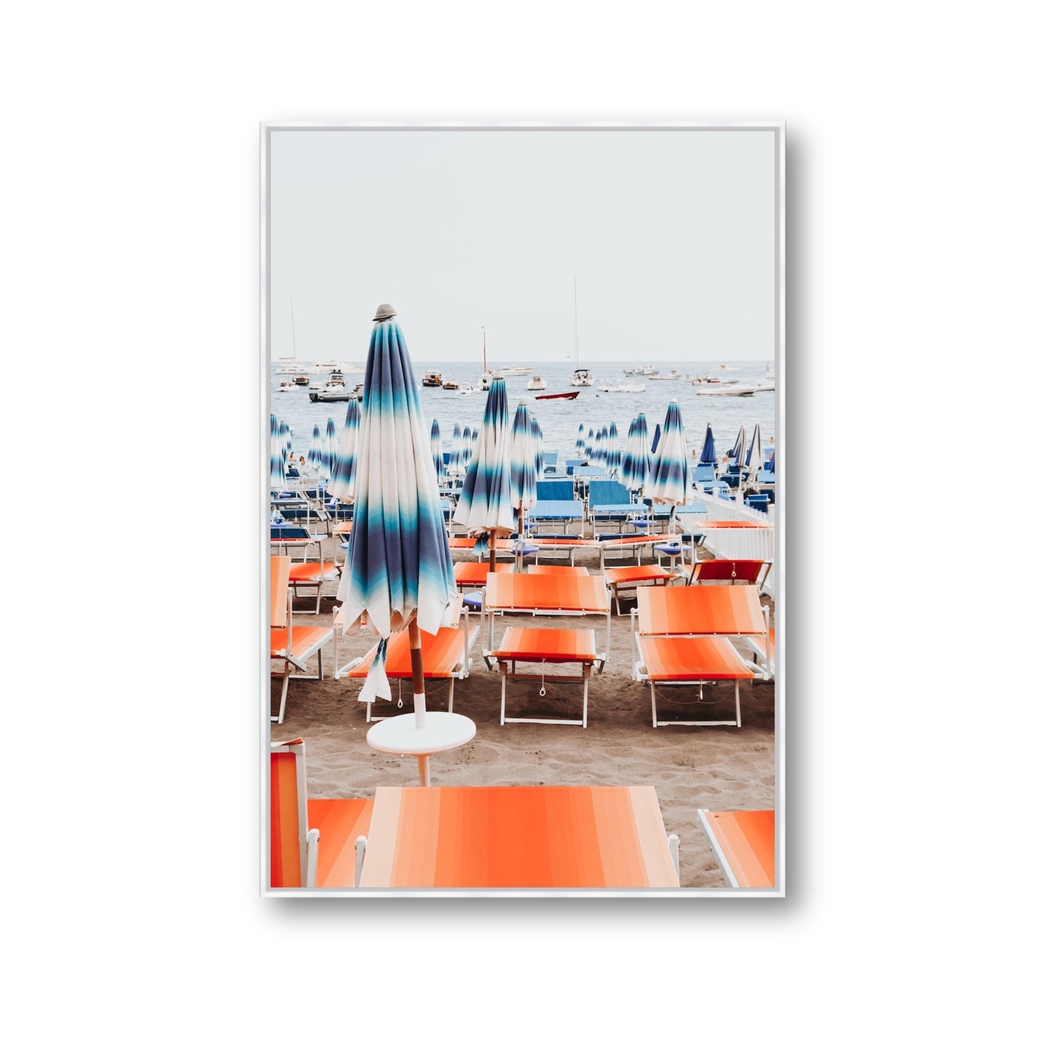 Orange Crush fine art print, Positano, Italy, Gallery, White Float Frame, Fine Art Canvas