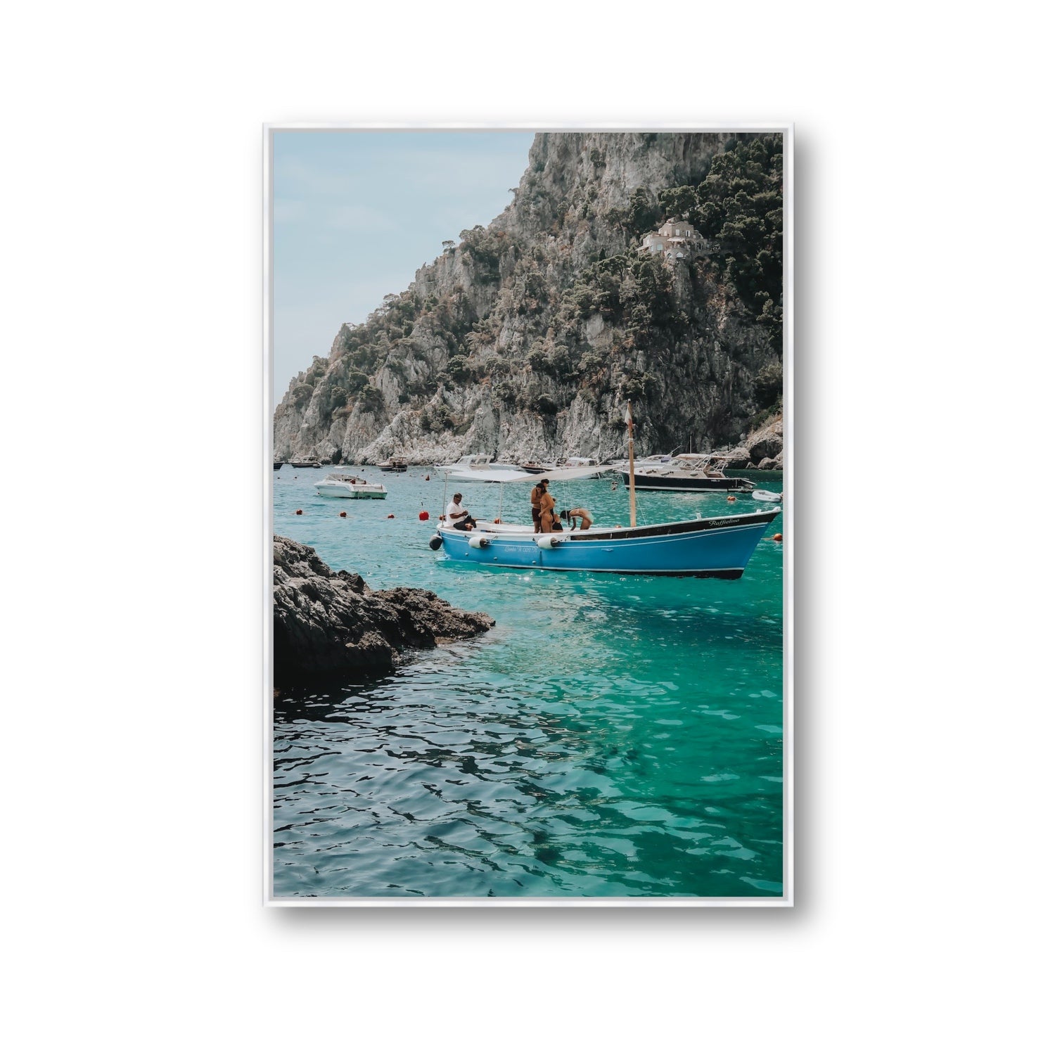 Emerald Escape fine art print, Capri, Italy, Gallery, White Float Frame, Fine Art Canvas