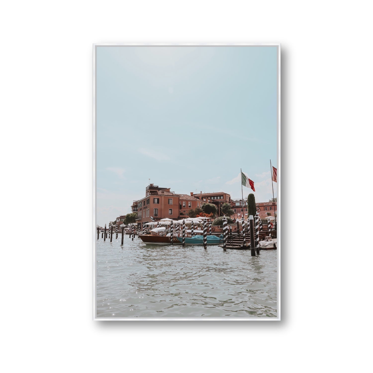 Giudecca Island Venice wall art Gallery fine art canvas in white float frame