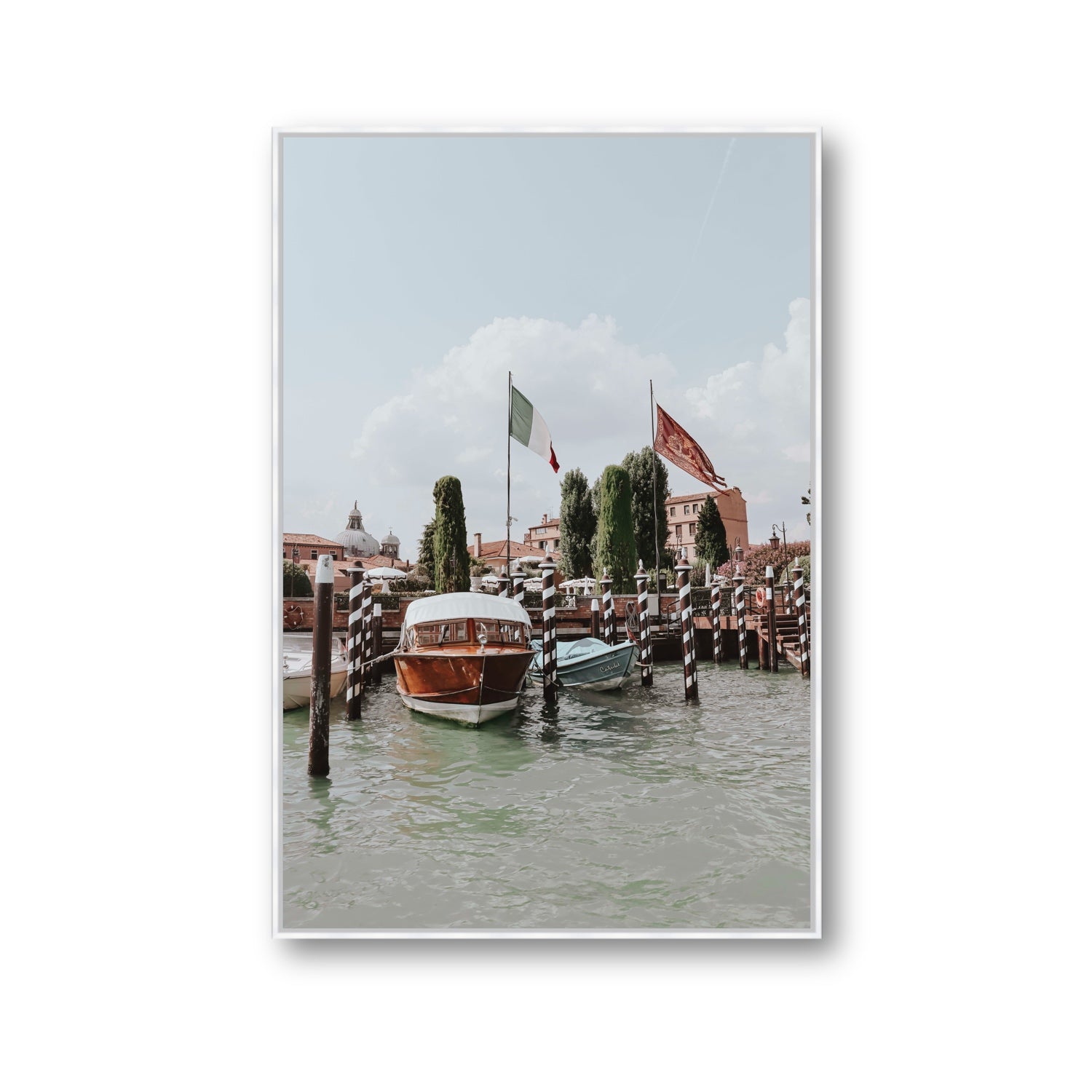 Cipriani Venice wall art Gallery fine art canvas in white float frame
