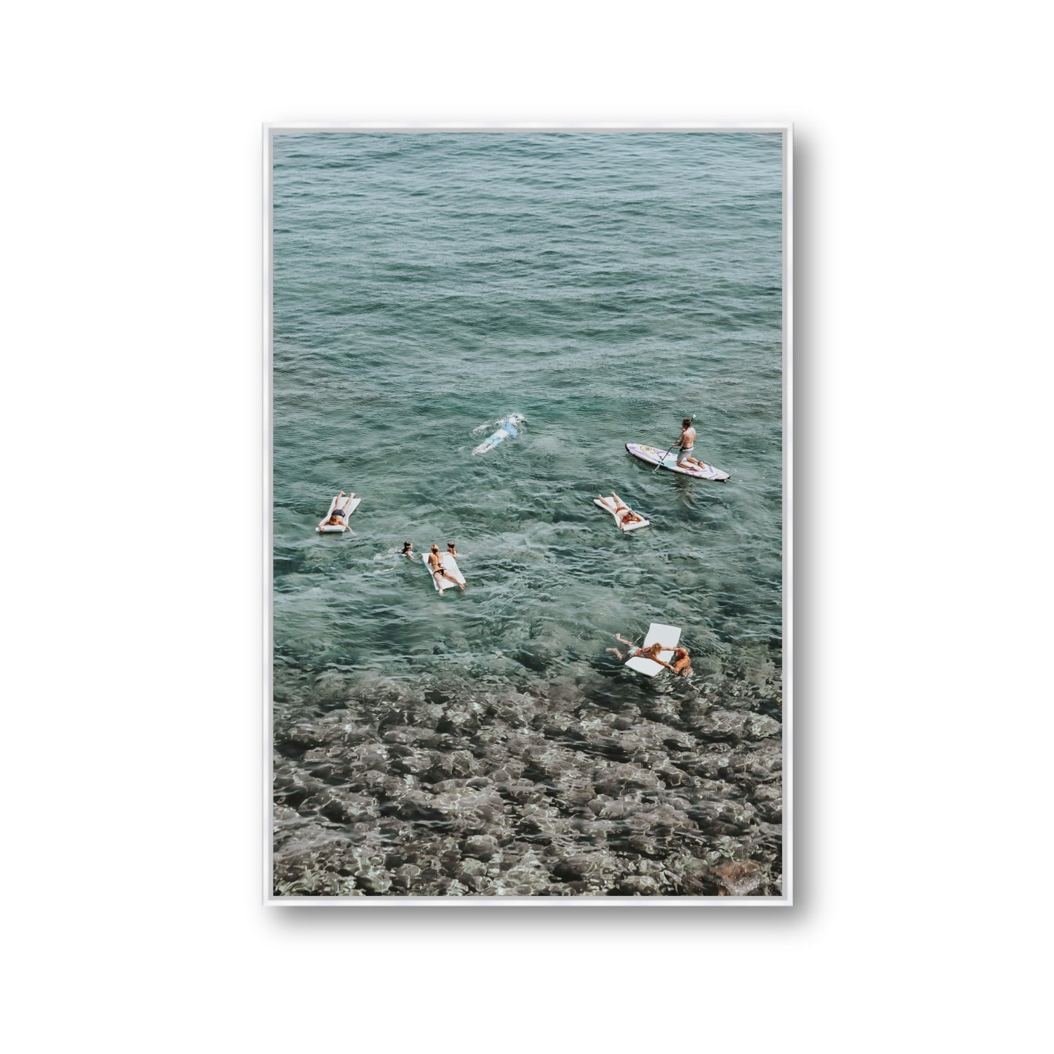The Big Chill Tuscany coastal Italian wall art Gallery fine art canvas in white float frame