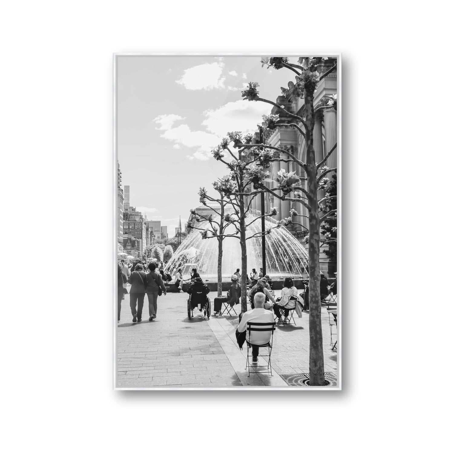 Luminary Noir New York NYC Black & White wall art Gallery fine art canvas in white float frame