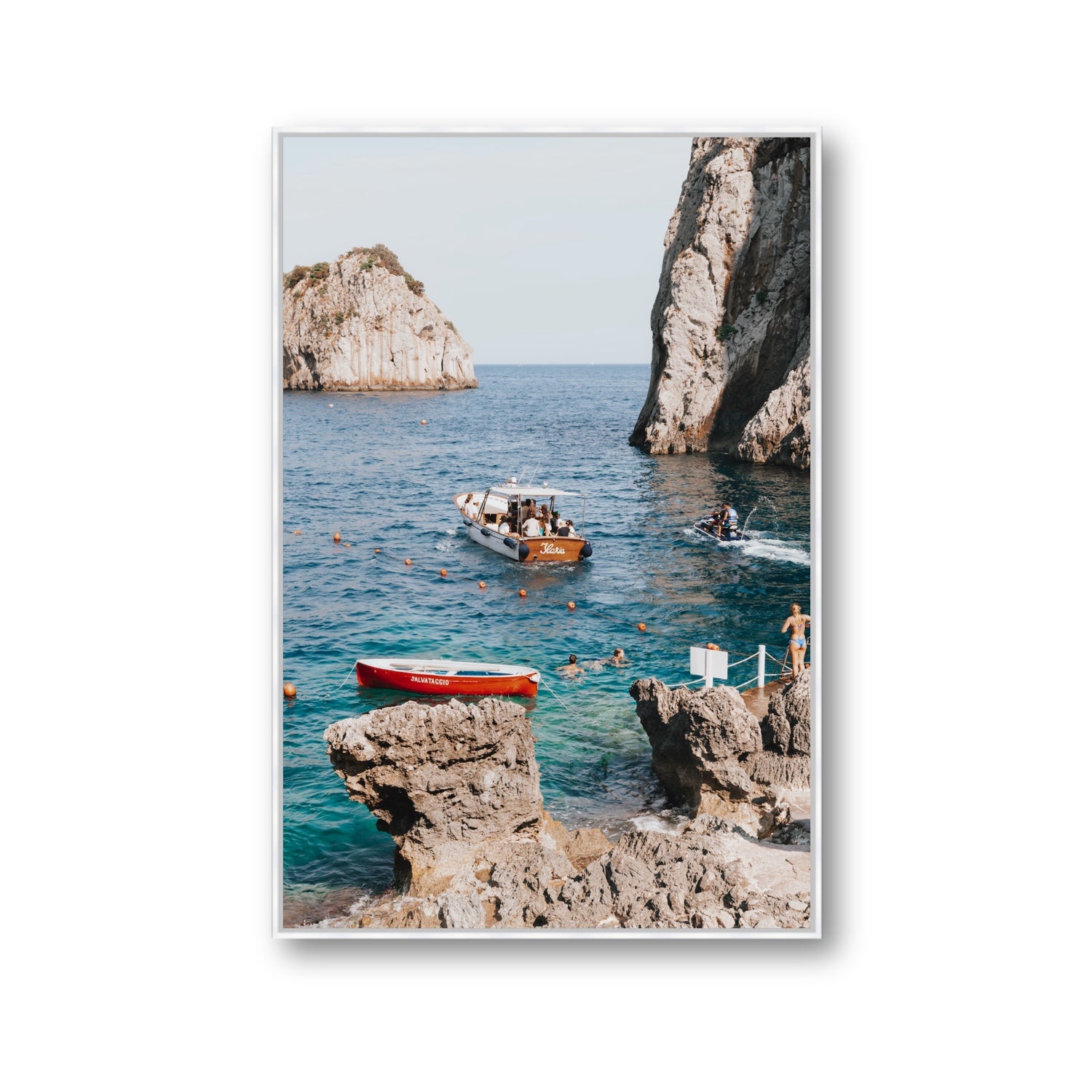 Set Sail fine art print, Capri, Italy, Gallery, White Float Frame, Fine Art Canvas