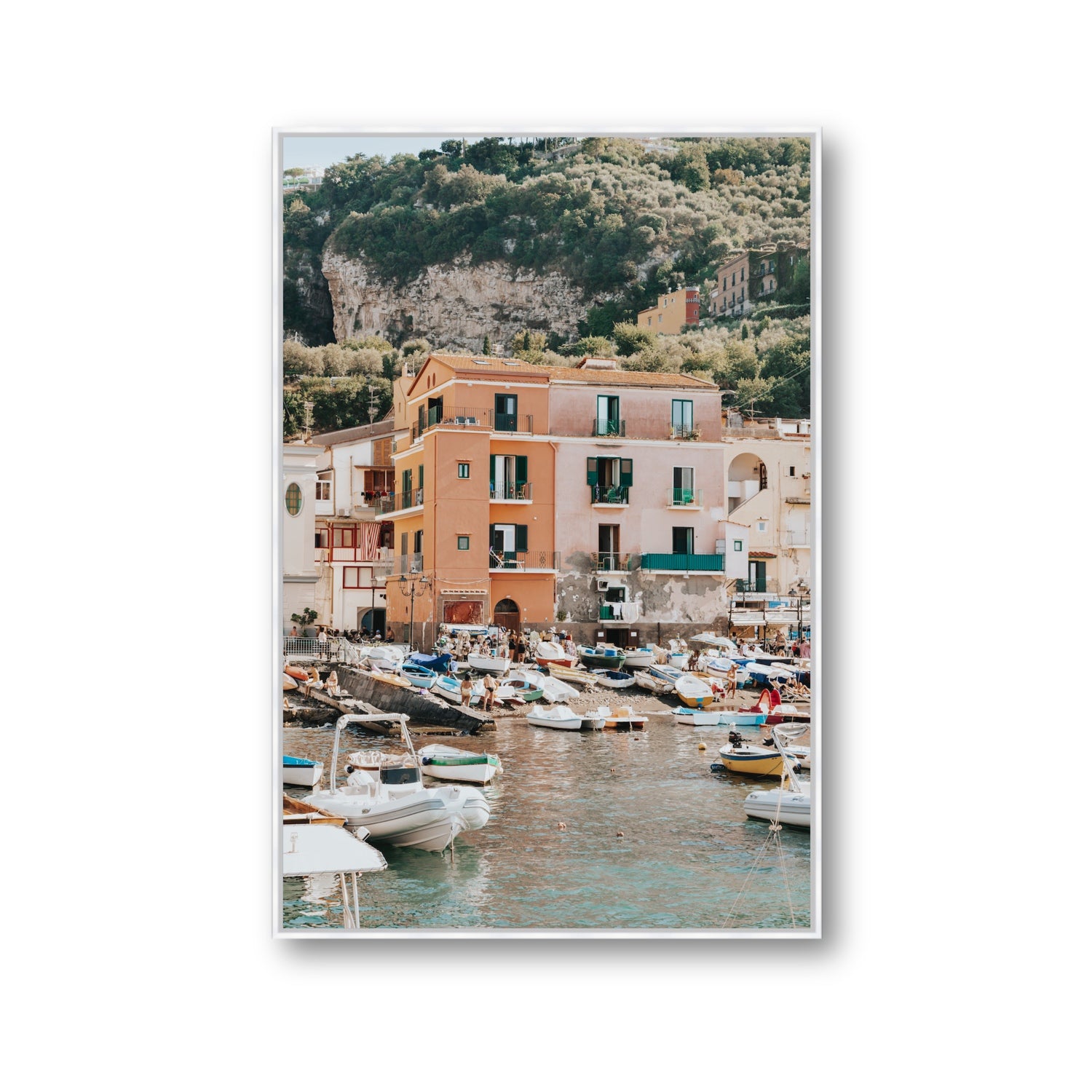 Boatyard Bliss fine art print, Sorrento, Italy, Gallery, White Float Frame, Fine Art Canvas