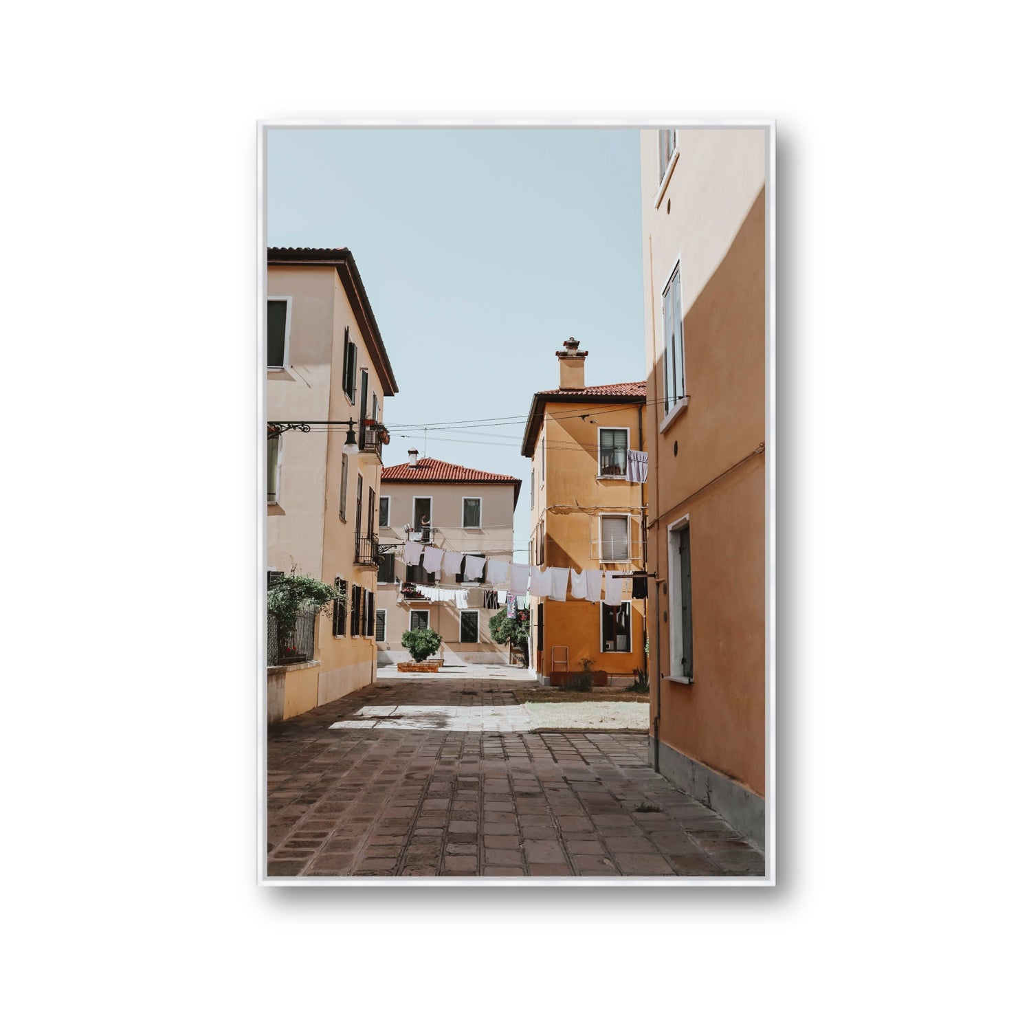 Terraferma Venice Italian wall art Gallery fine art canvas in white float frame